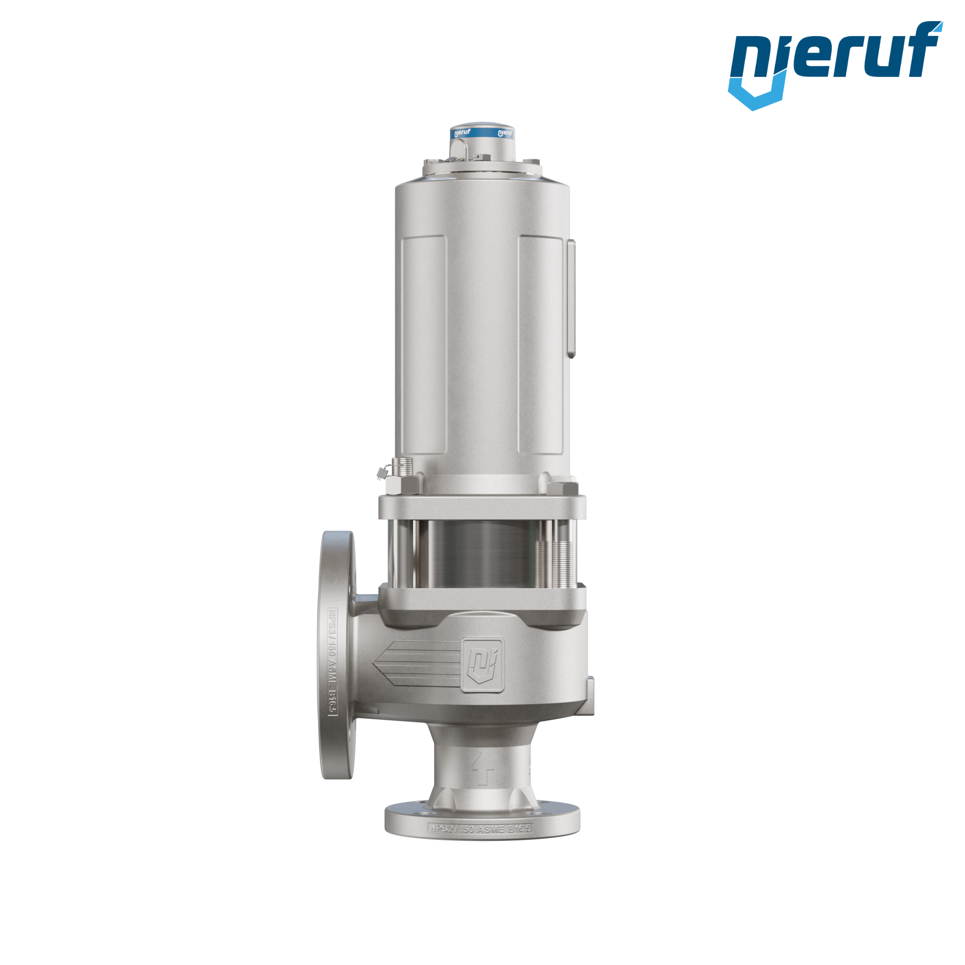 valvola di sicurezza flangiata ASME fluidi liquidi a tenuta di gas manicotto di tenuta ANSI 150 DN50 2" x 3" SF04, acciaio inossidabile, FFKM, senza dispositivo di sollevamento