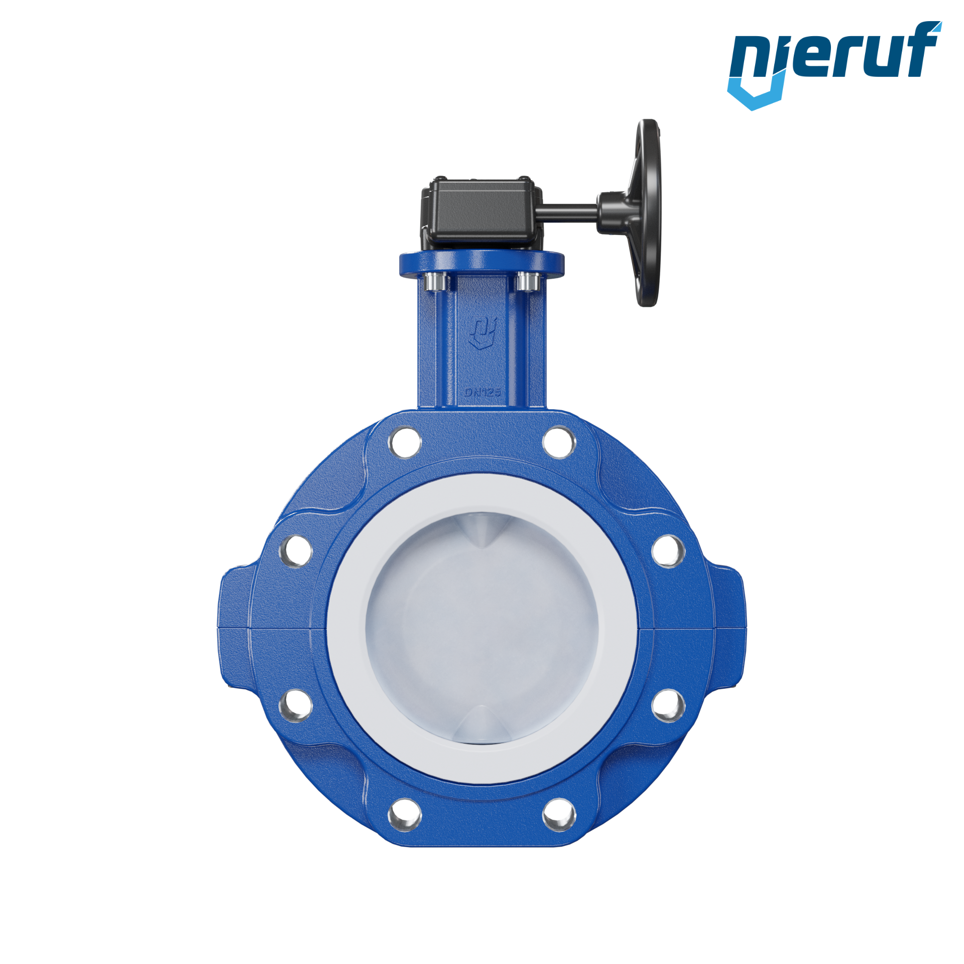 valvola a farfalla PFA PTFE AK10 DN125 ANSI150 volantino manuale inserto in FKM