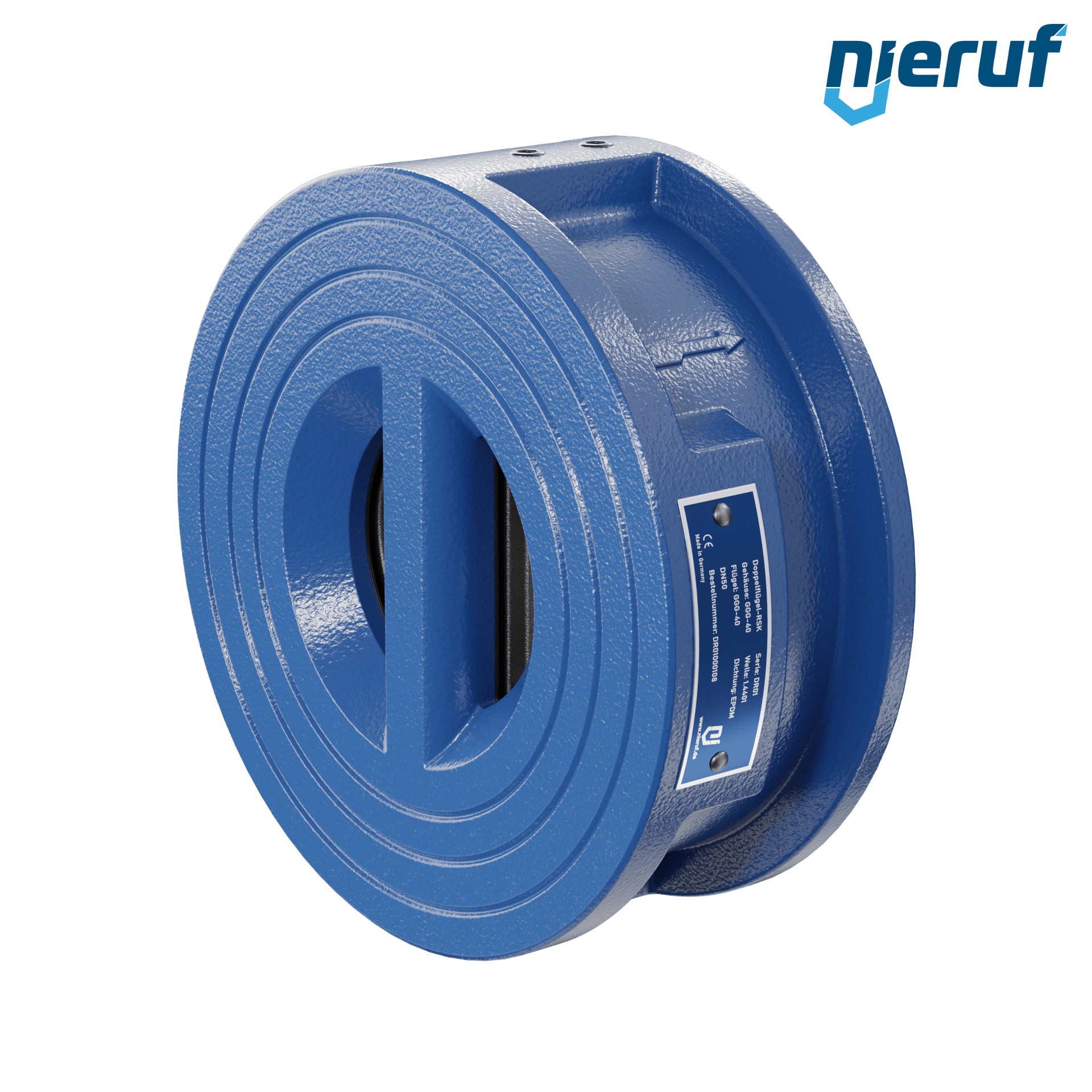 valvola di ritegno a doppio battente DN50 DR01 GGG40 EPDM