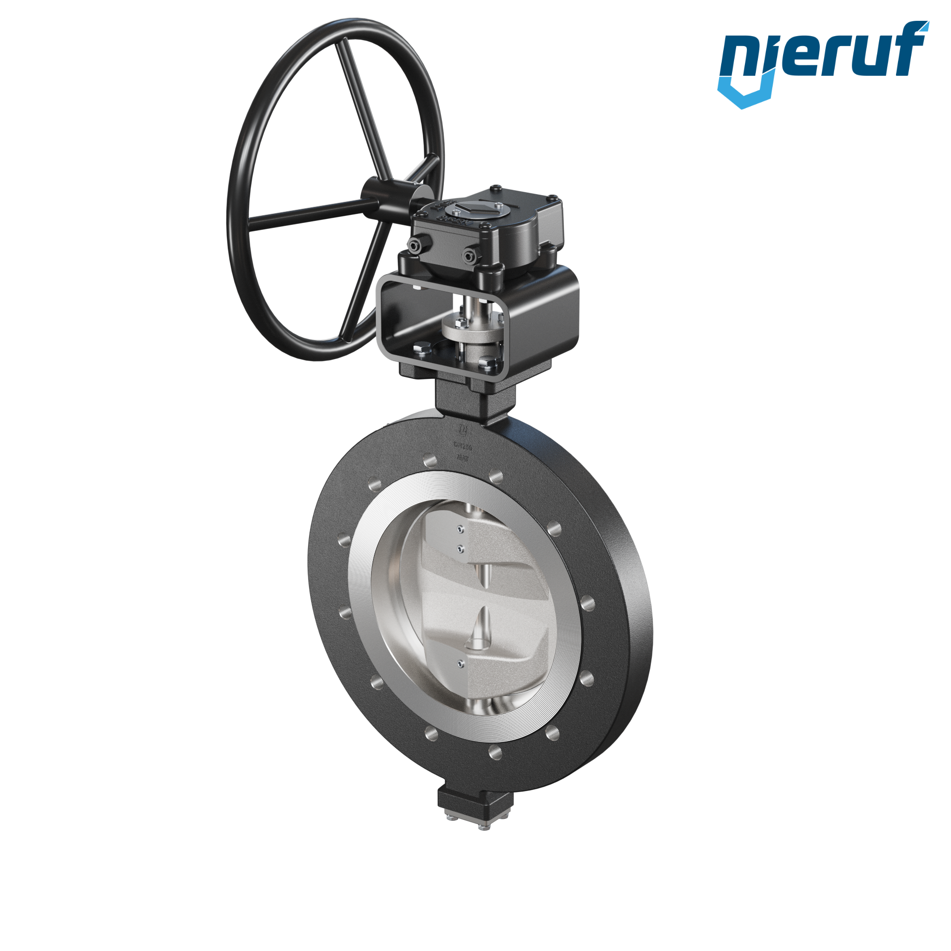 Double offset butterfly-valve AK12 DN 250 PN10 worm gear