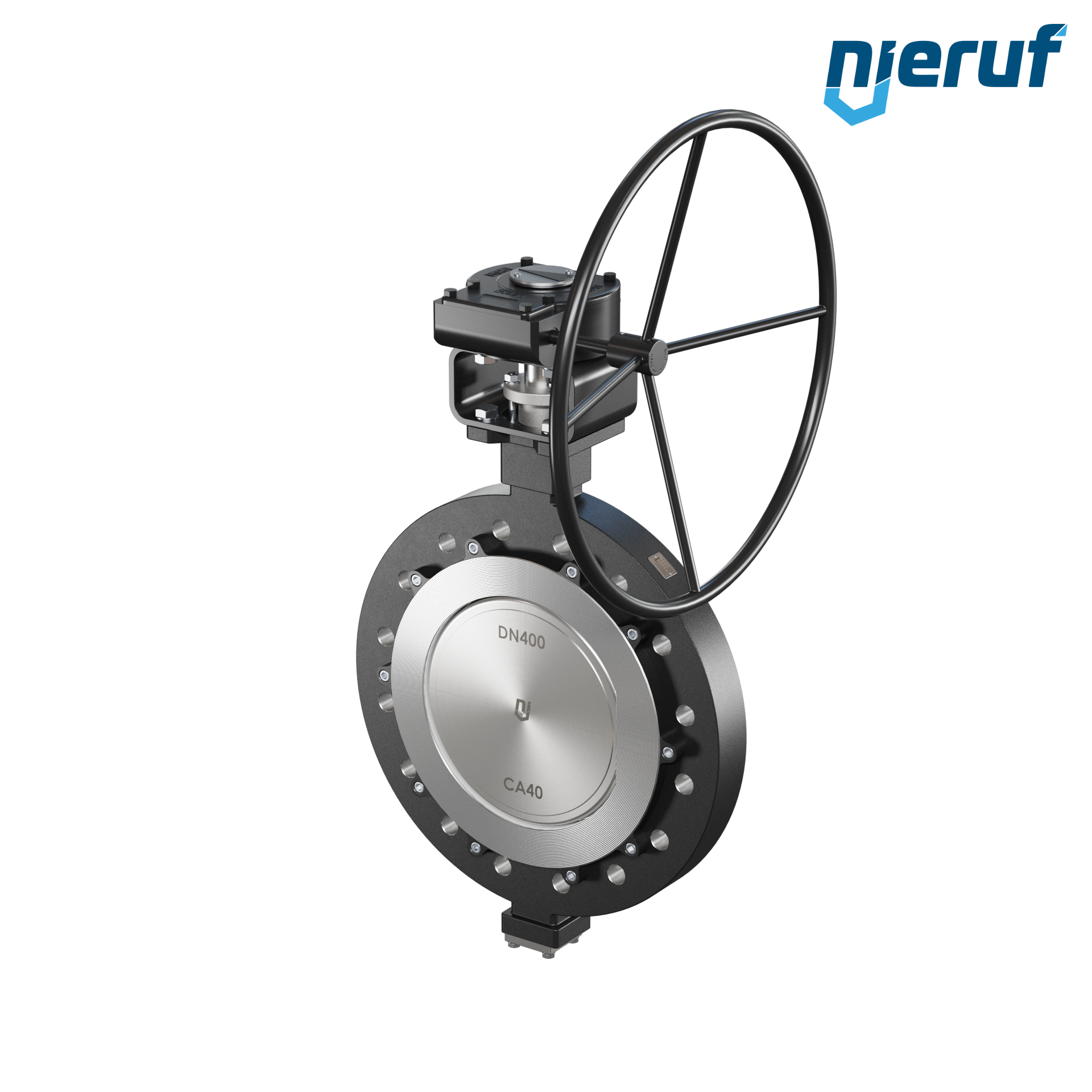 Double offset butterfly-valve AK12 DN 400 PN25 worm gear