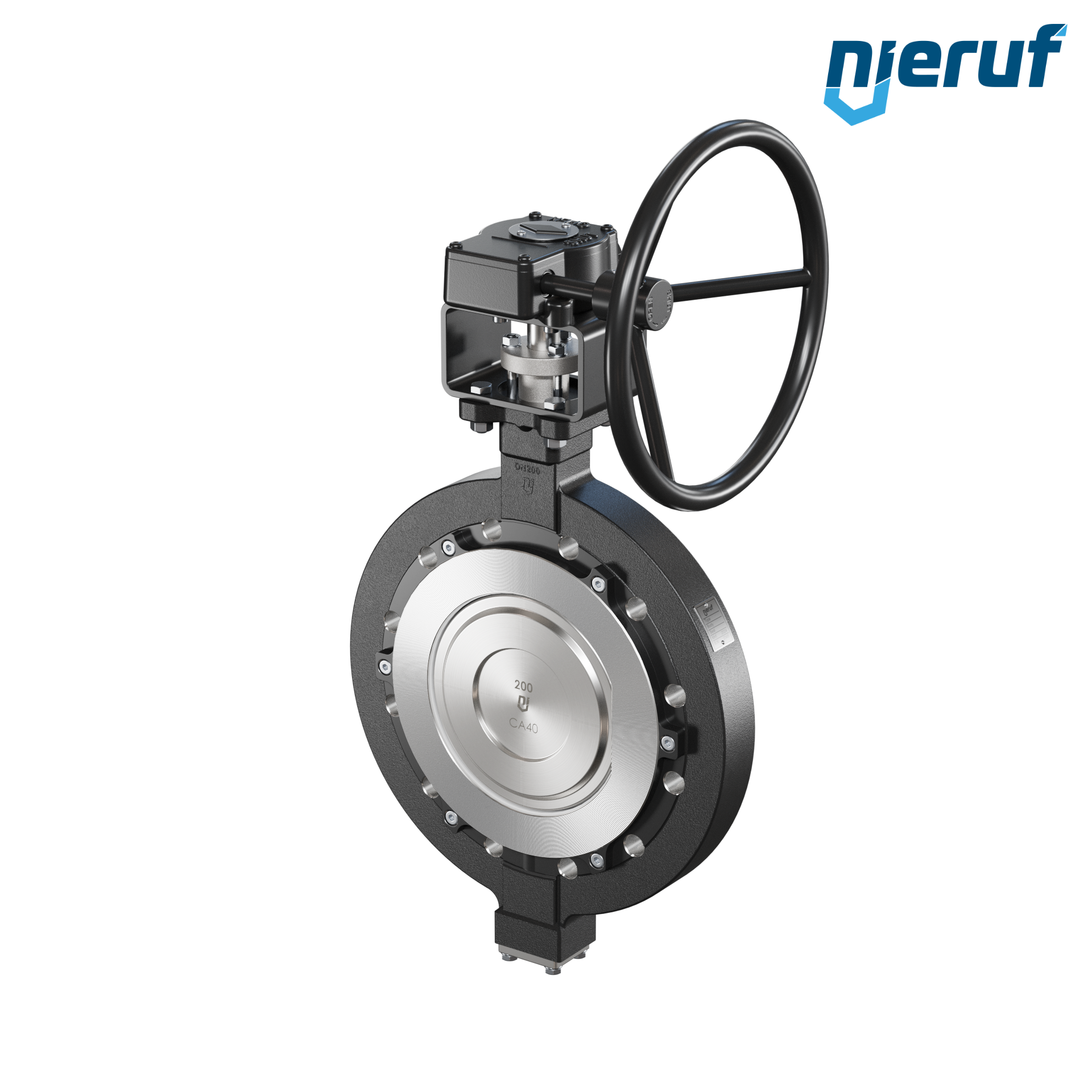 Double offset butterfly-valve AK12 DN 200 PN16 worm gear