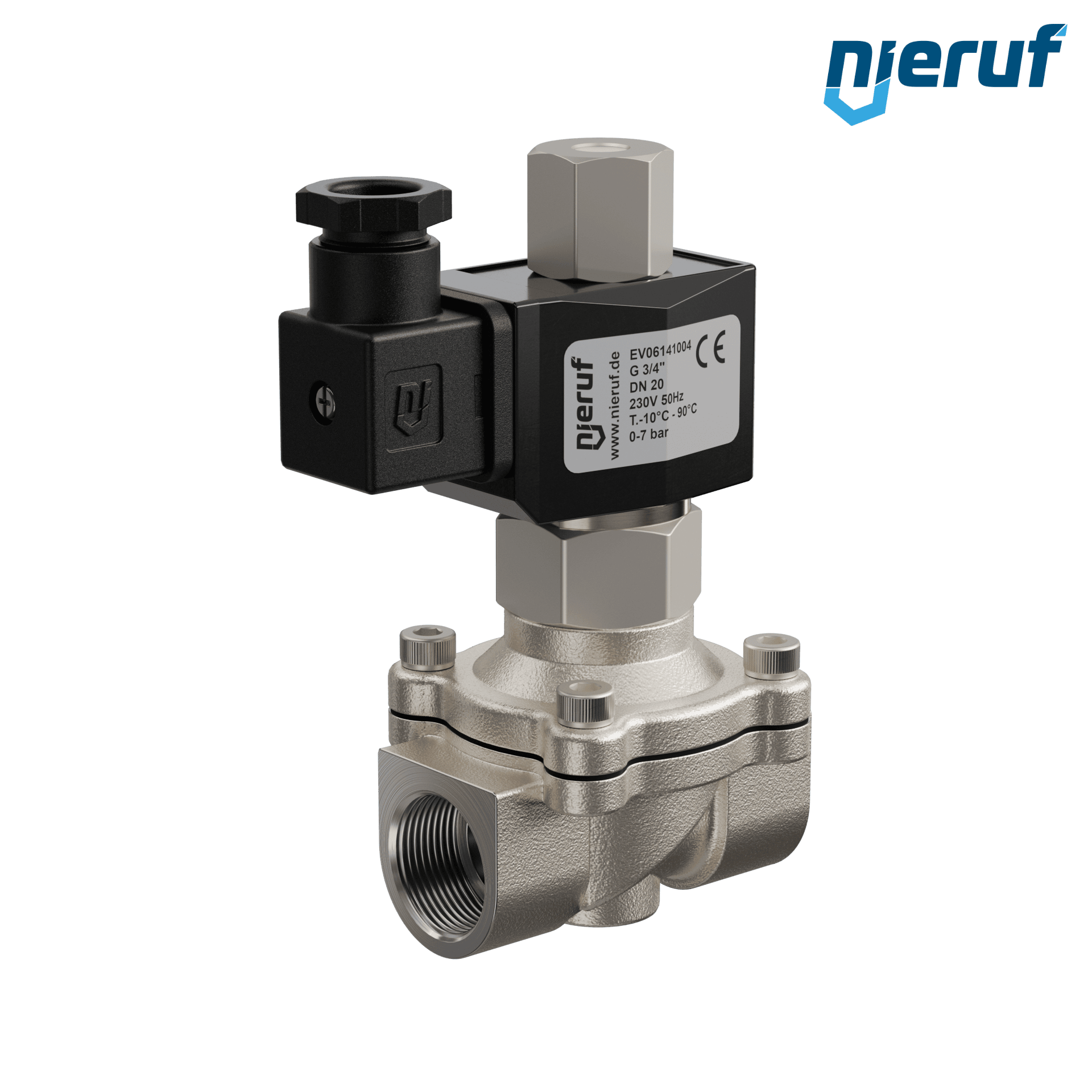 elettrovalvola DN20 G 3/4" pollici NO - normalmente aperta 230V 50Hz