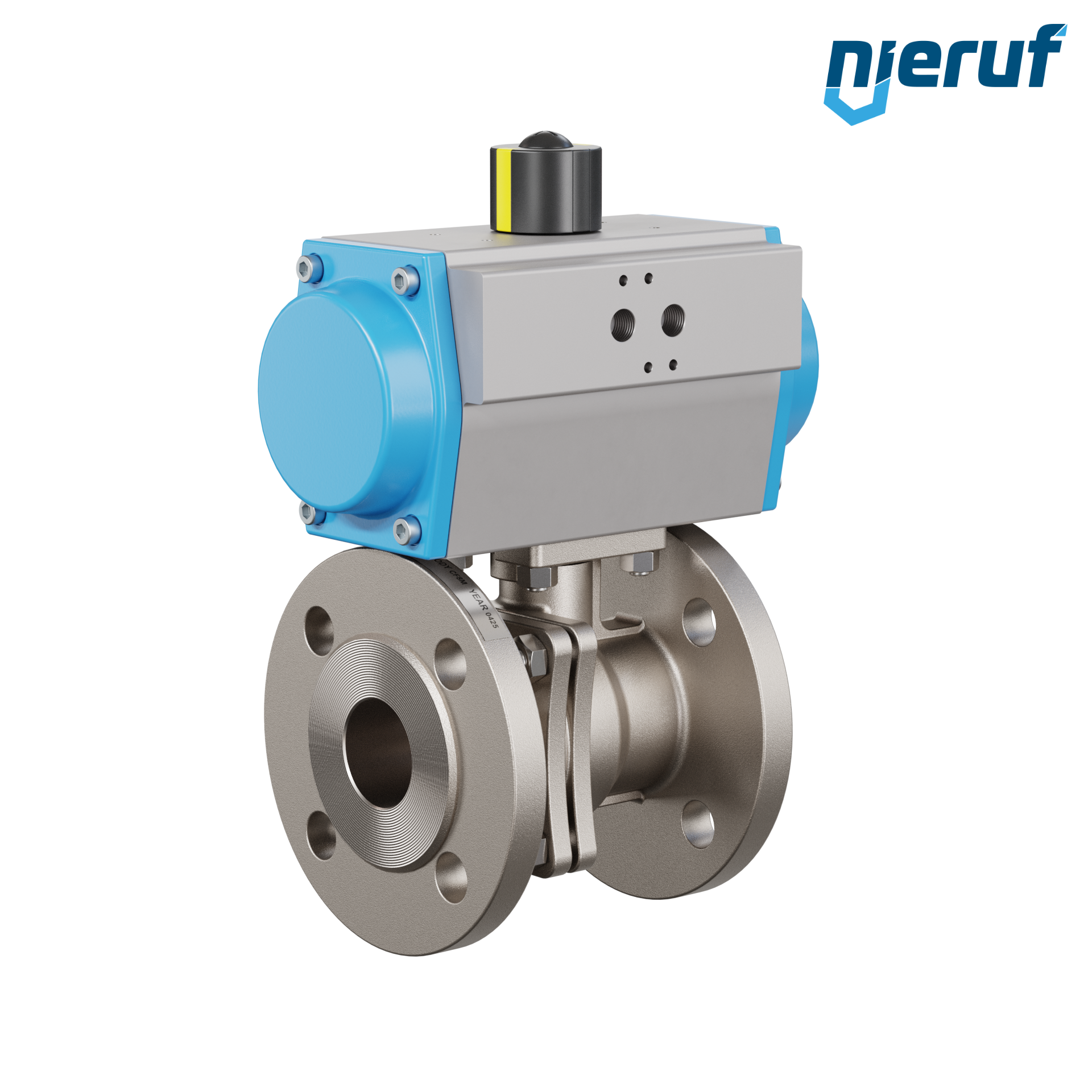 valvola a sfera flangiata DN40 PK05 azionamento rotativo pneumatico a semplice effetto apertura a molla