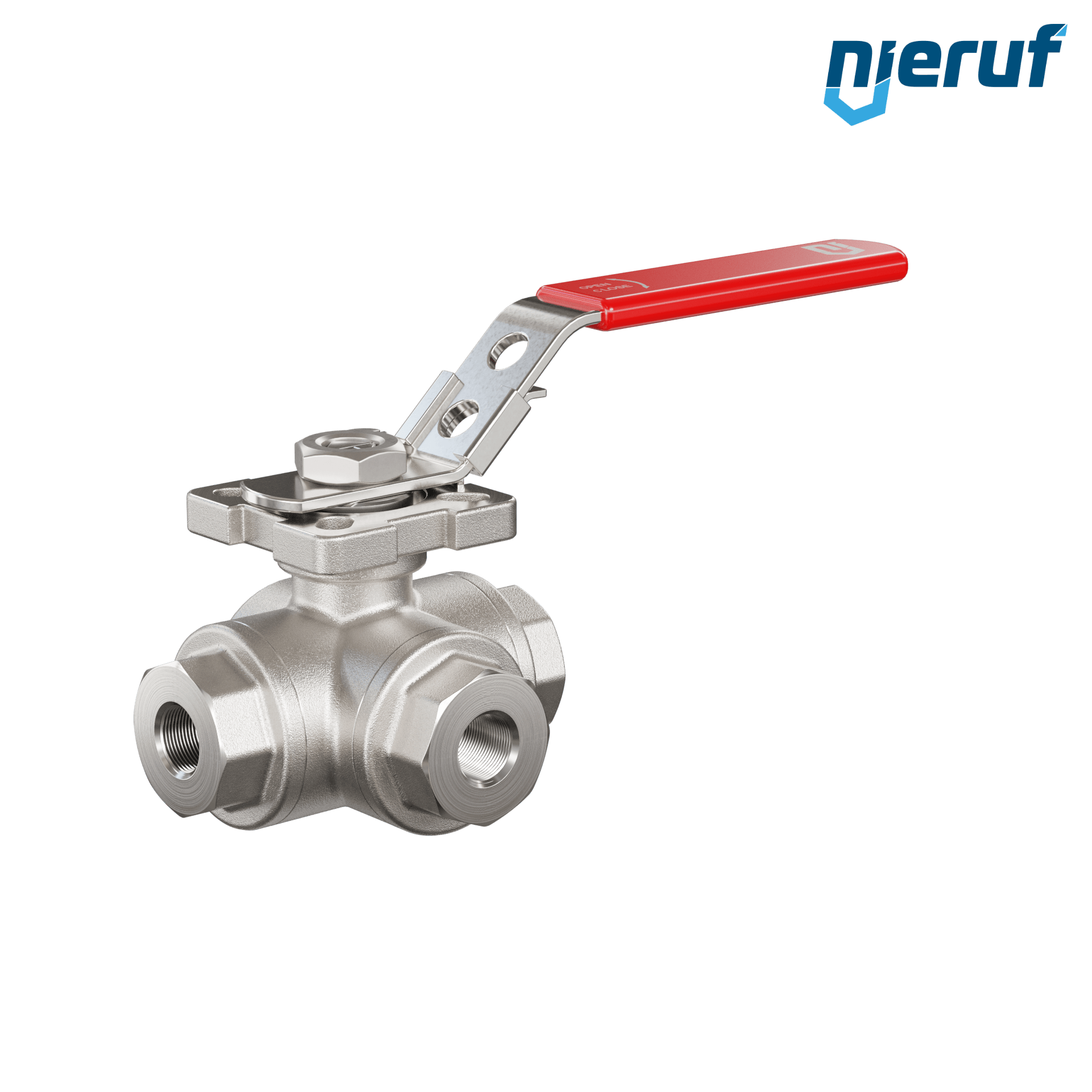 valvola a sfera a 3 DN8 - 1/4" pollici GK09 acciaio inossidabile con incavo a forma di T