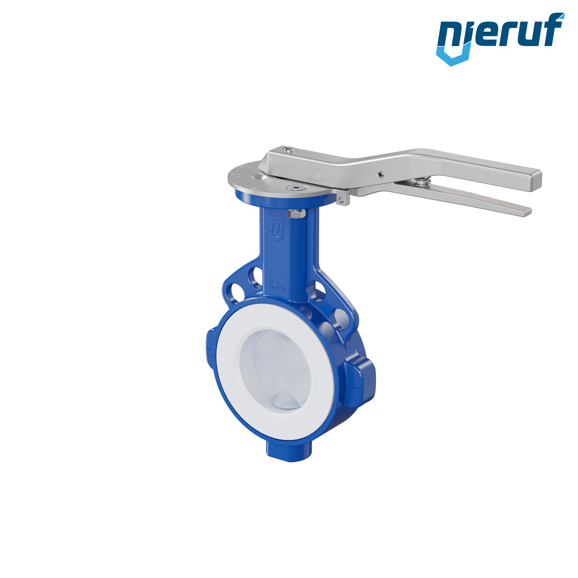 valvola a farfalla PFA PTFE AK09 DN80 ANSI150 leva inserto in FKM