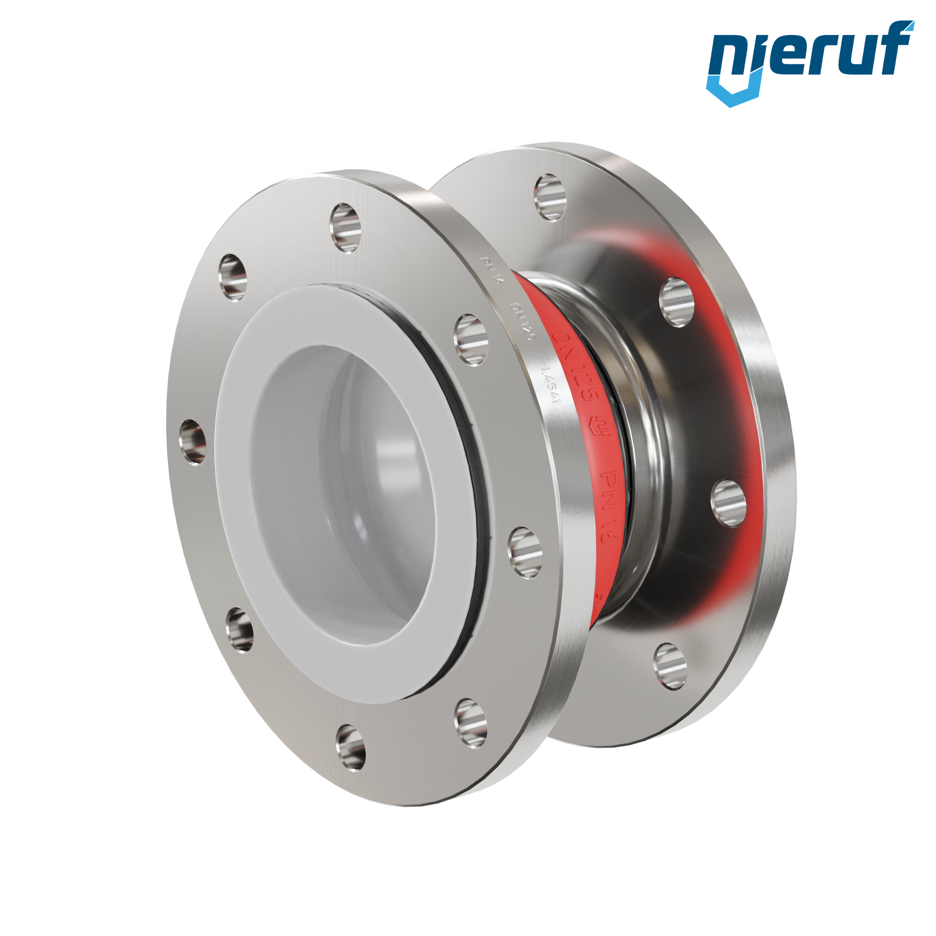 Compensatore rivestimento in PTFE DN125 versione KP04 flange in acciaio inox EPDM