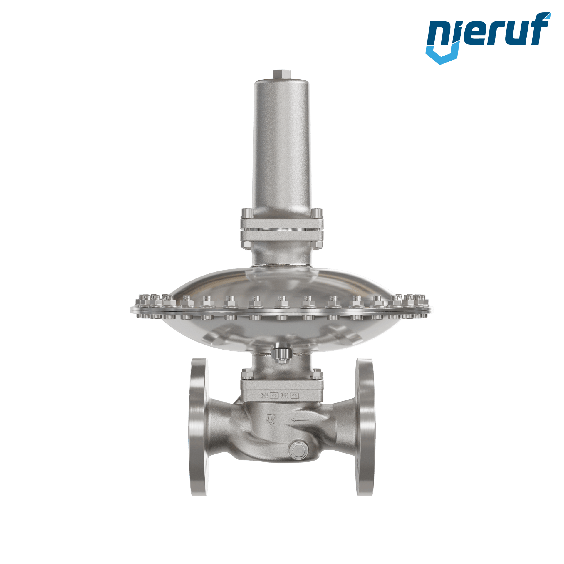 Regolatore in mbar DN40 DM24 flangia DIN EN 1092 acciaio inossidabile EPDM 150 - 500 mbar