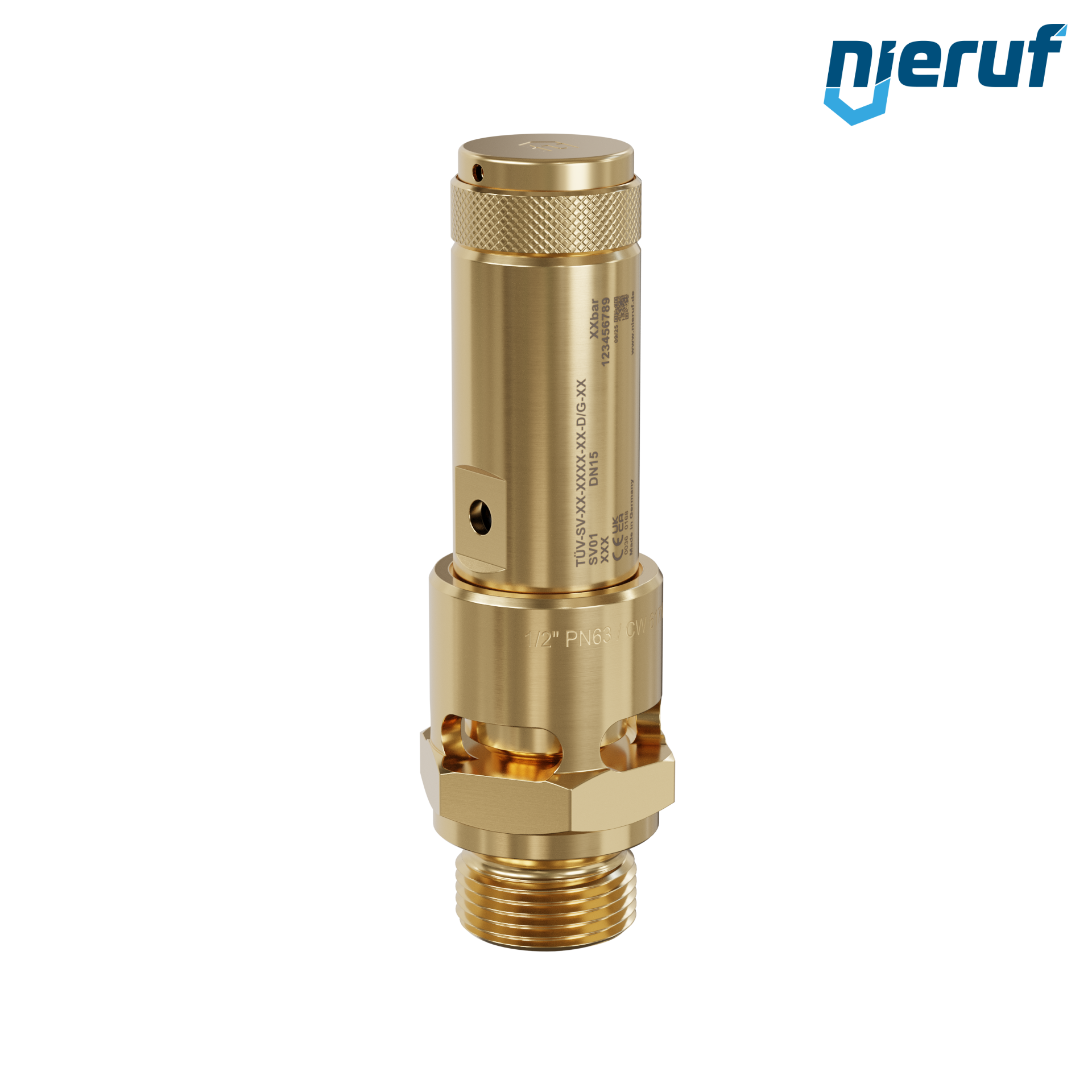 Sicherheitsventil 1/2" AG SV01 für Druckluft Messing