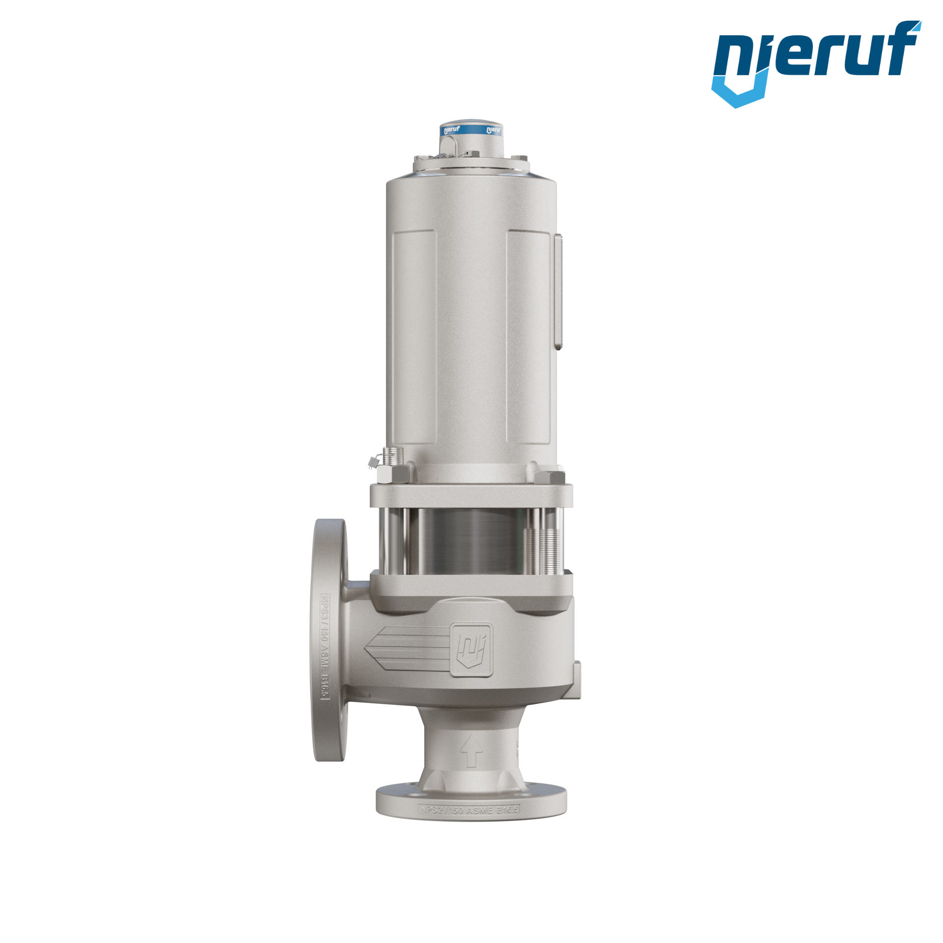 valvola di sicurezza flangiata ASME fluidi liquidi a tenuta di gas con manicotto di tenuta ANSI 150 DN50 2" x 3" SF07 acciaio, FFKM, senza dispositivo di sollevamento