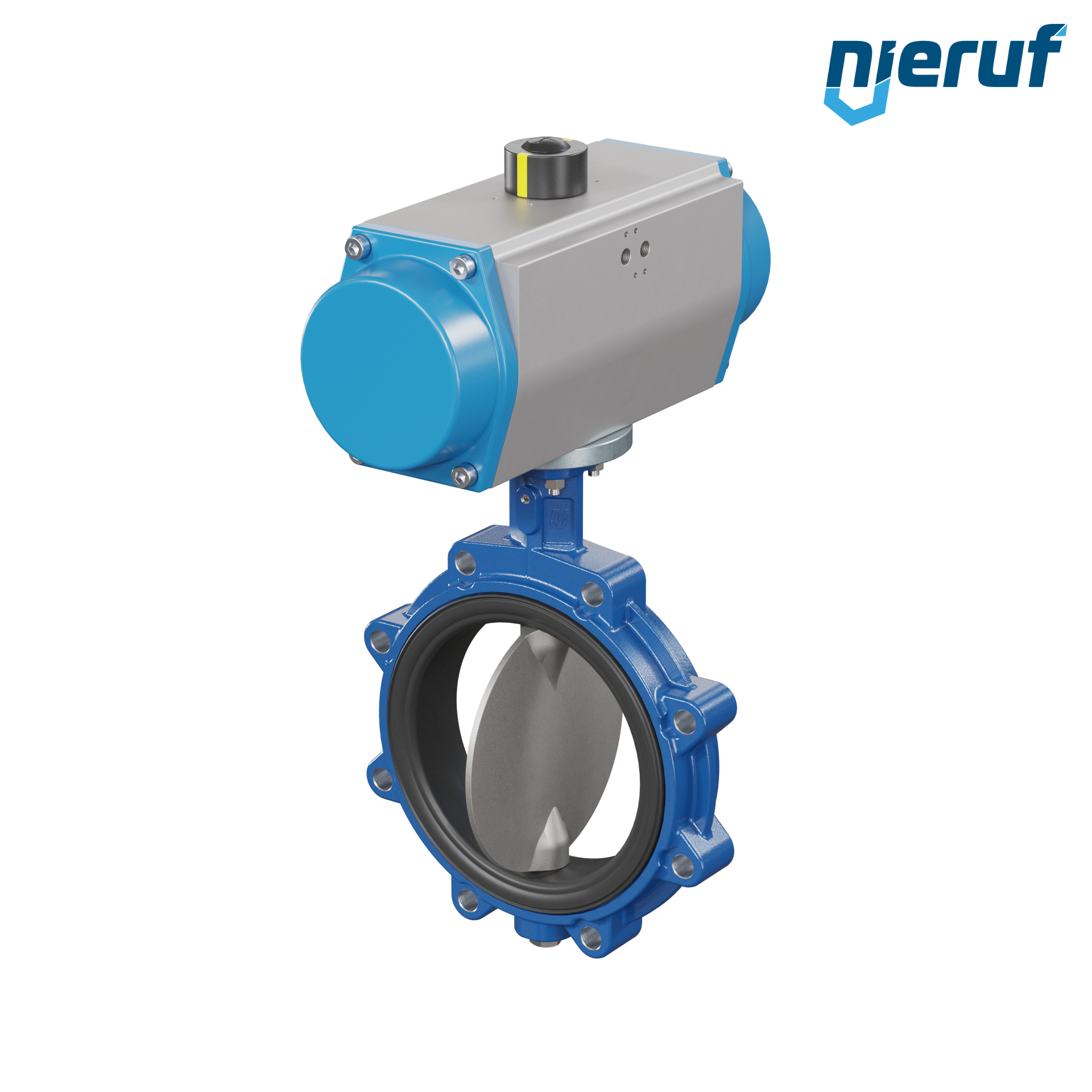 Butterfly valve DN 200 AK02 FPM pneumatic actuator single acting normally open