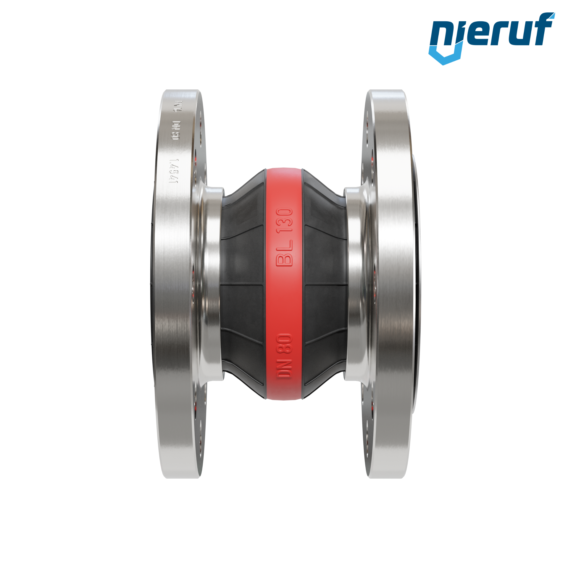 Compensatore in gomma per acqua potabile con deflettore DN80 PN16 tipo KP04 flange in acciaio inox EPDM