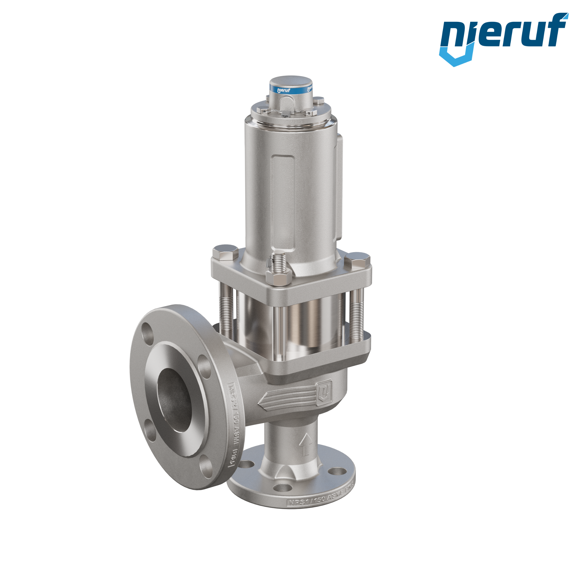 valvola di sicurezza flangiata ASME fluidi liquidi a tenuta di gas manicotto di tenuta ANSI 150 DN25 1" x 2" SF04, acciaio inossidabile, FFKM, senza dispositivo di sollevamento