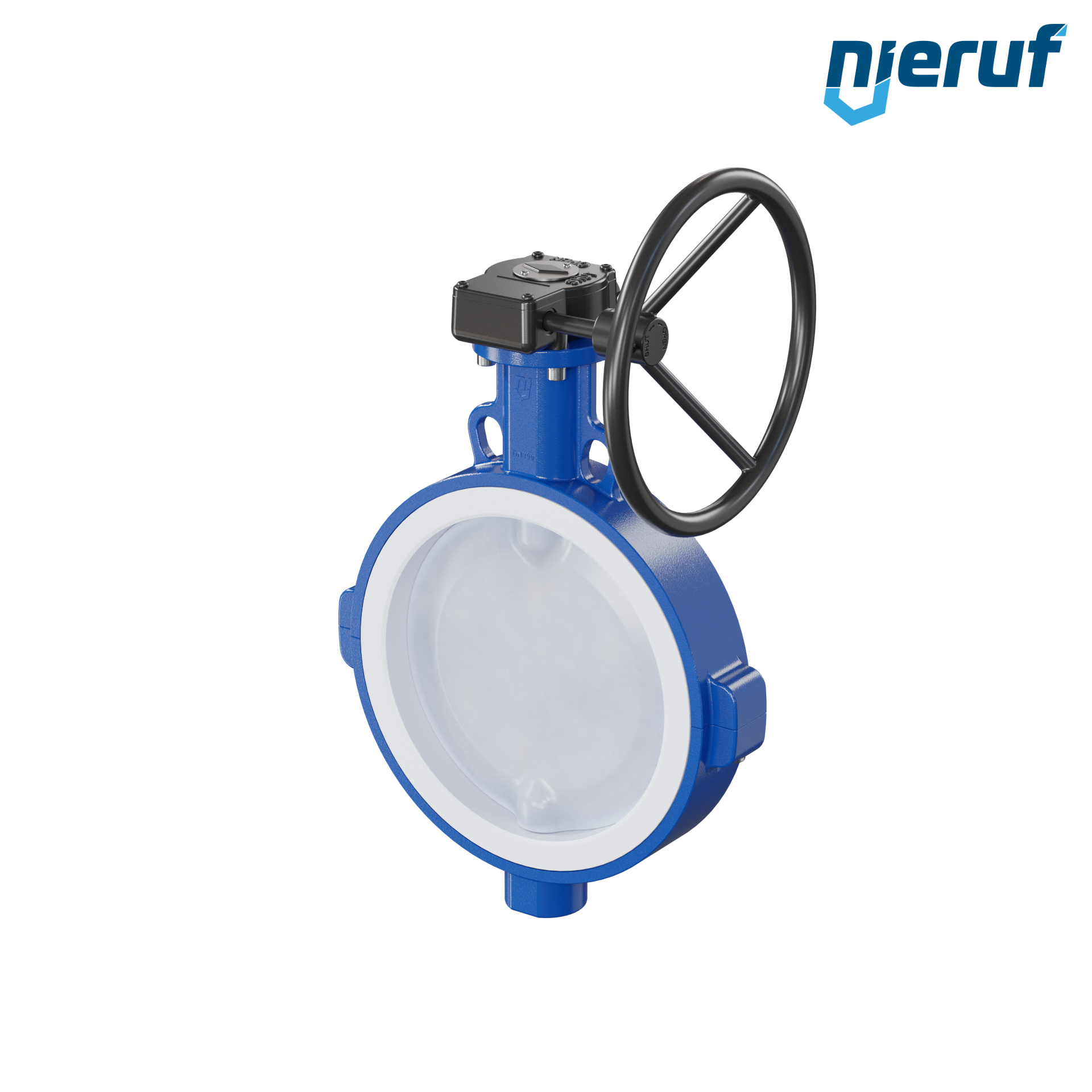 valvola a farfalla PFA PTFE AK09 DN300 PN10-PN16 volantino manuale inserto in FKM