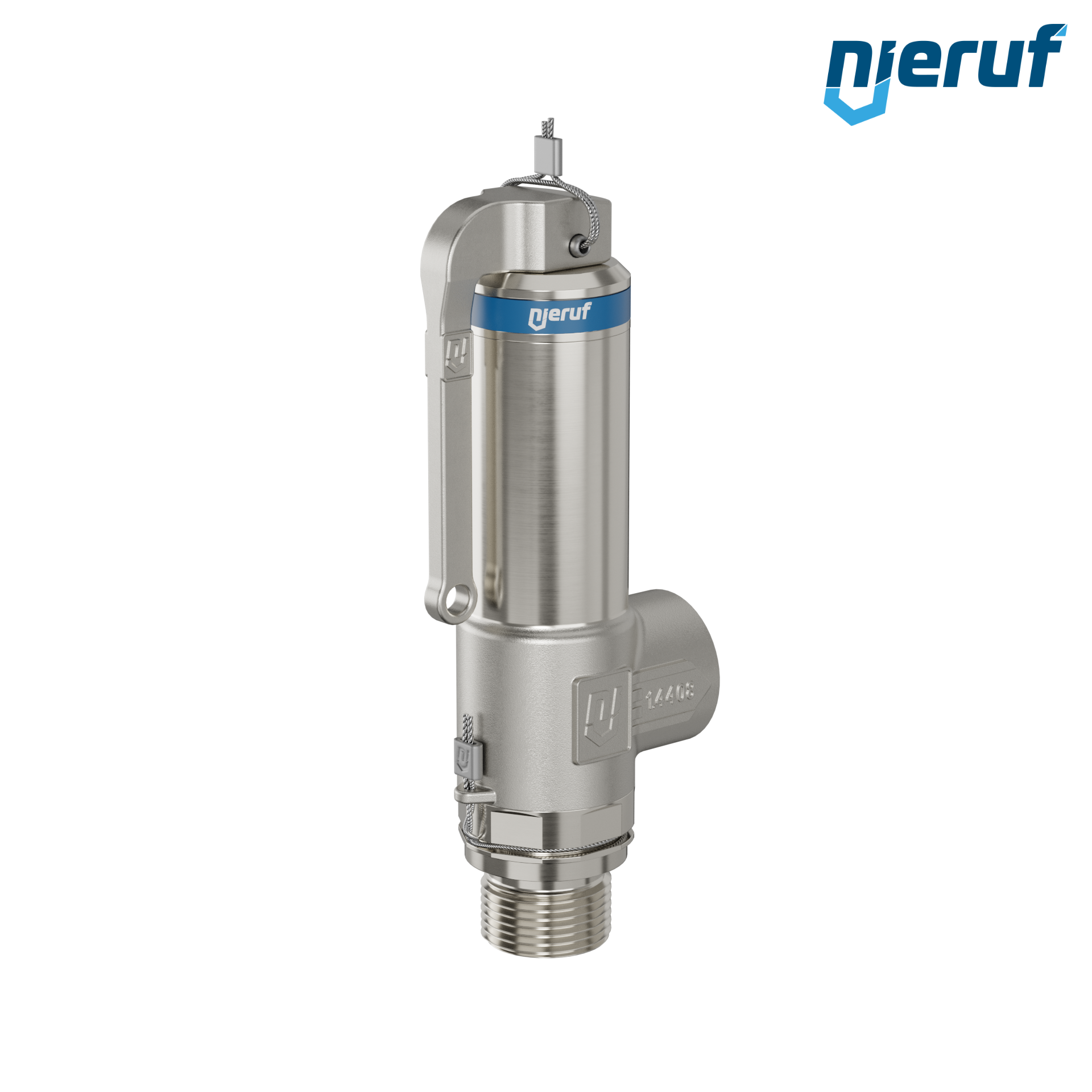 valvola di sicurezza criogenica DN10 1/2" M x 1/2" F SV14, acciaio inox PTFE, con leva