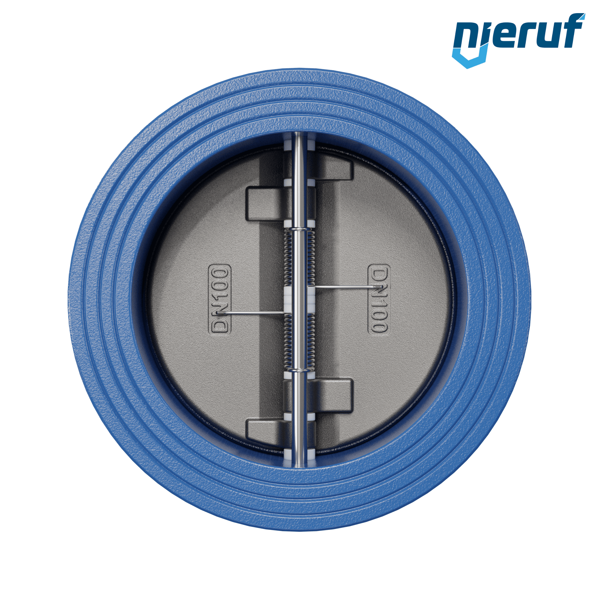 valvola di ritegno a doppio battente DN100 ANSI150 DR01 ANSI 150 GGG40 con rivestimento epossidico blu 180µm  FKM