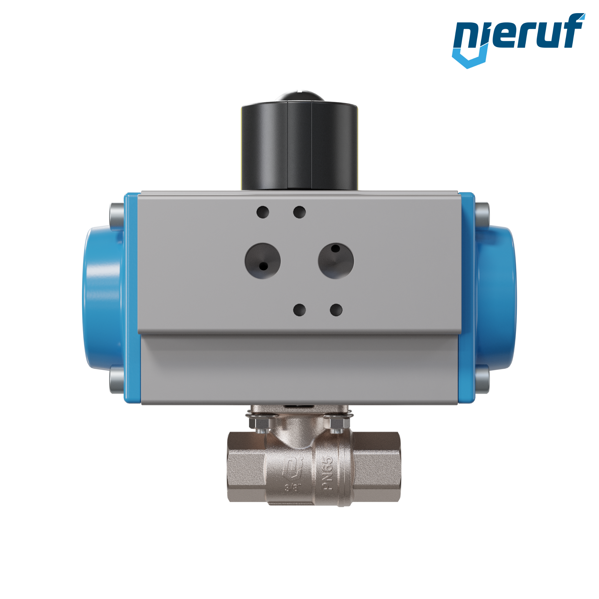valvola a sfera automatica con manicotto DN8 - 1/4" pollici azionamento rotativo pneumatico a effetto semplice apertura a molla PK01