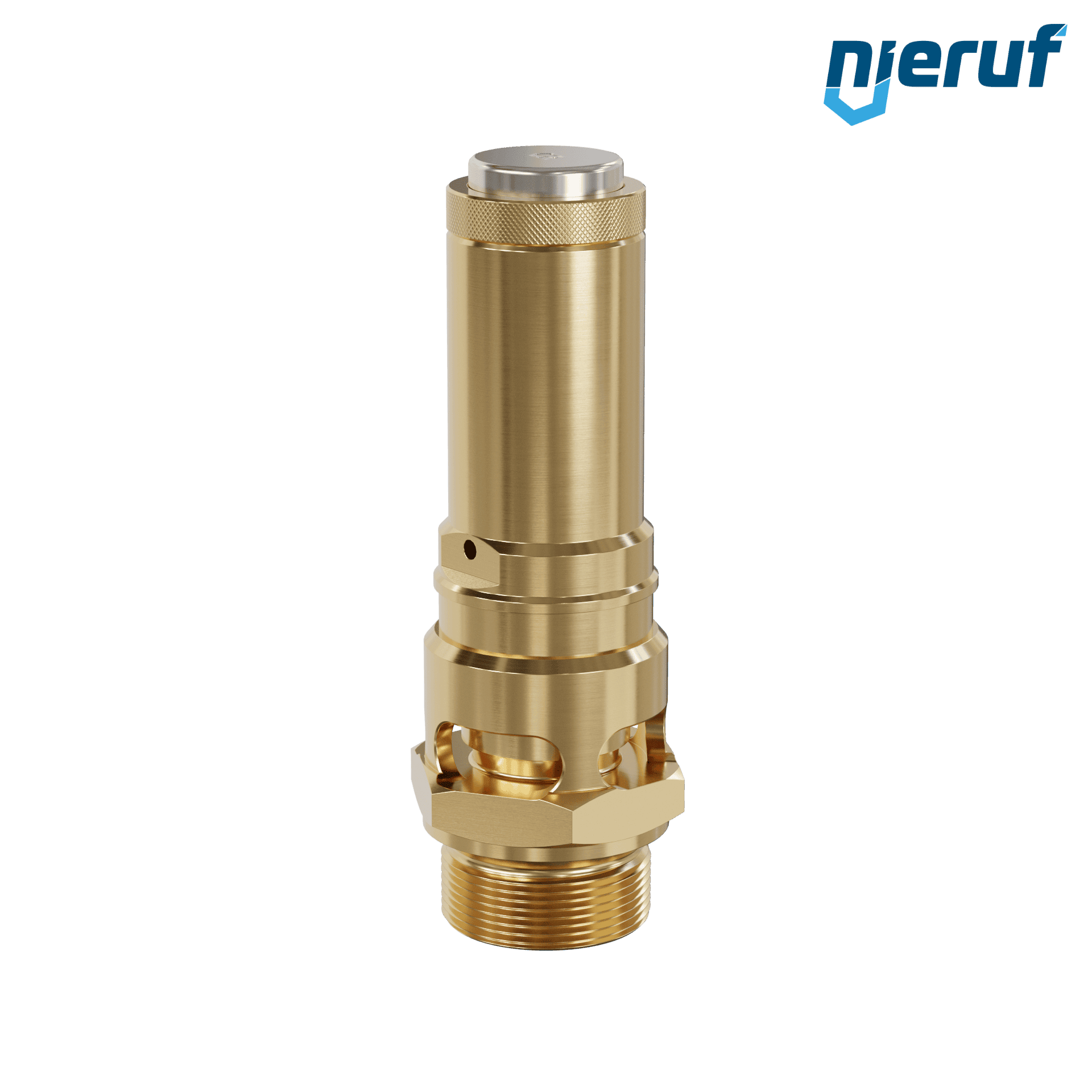 valvola di sicurezza 1 1/4" M SV01 per aria compressa PTFE ottone pressione di taratura 0,2 - 16,0 bar