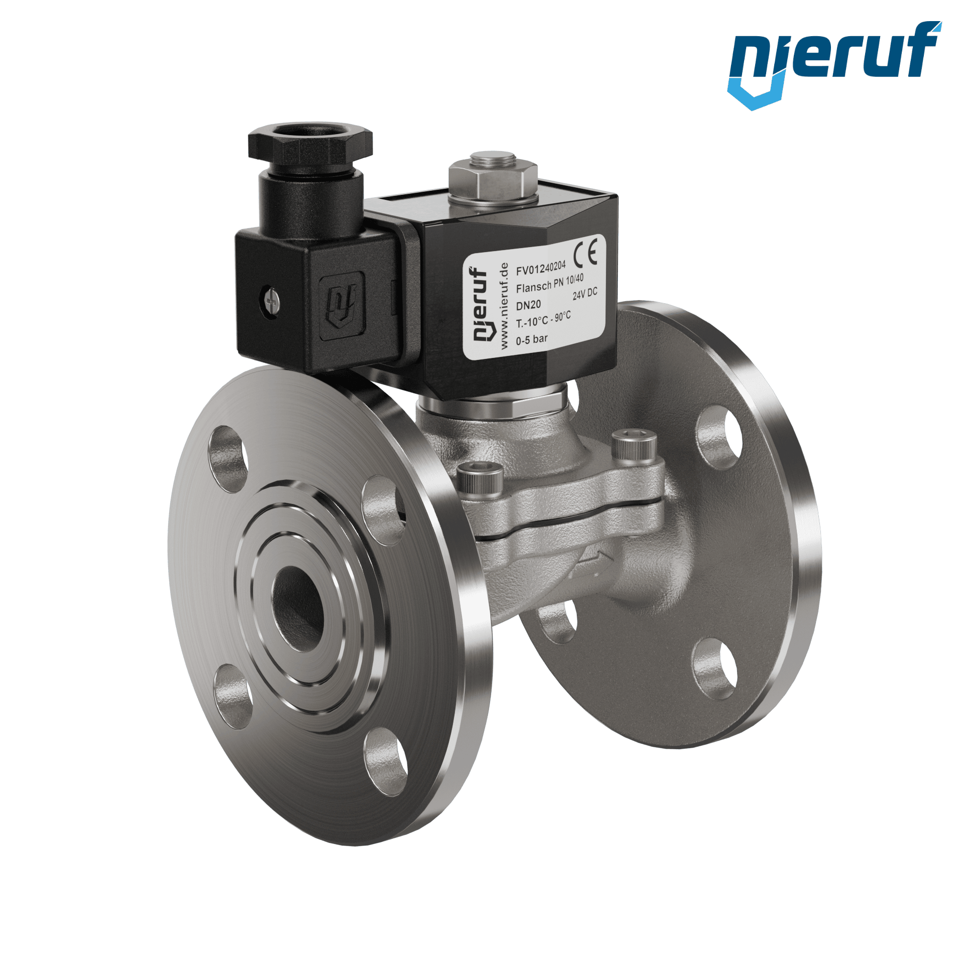 elettrovalvola per il vuoto con flangia DN25 acciaio inossidabile FV01 NBR 24V DC