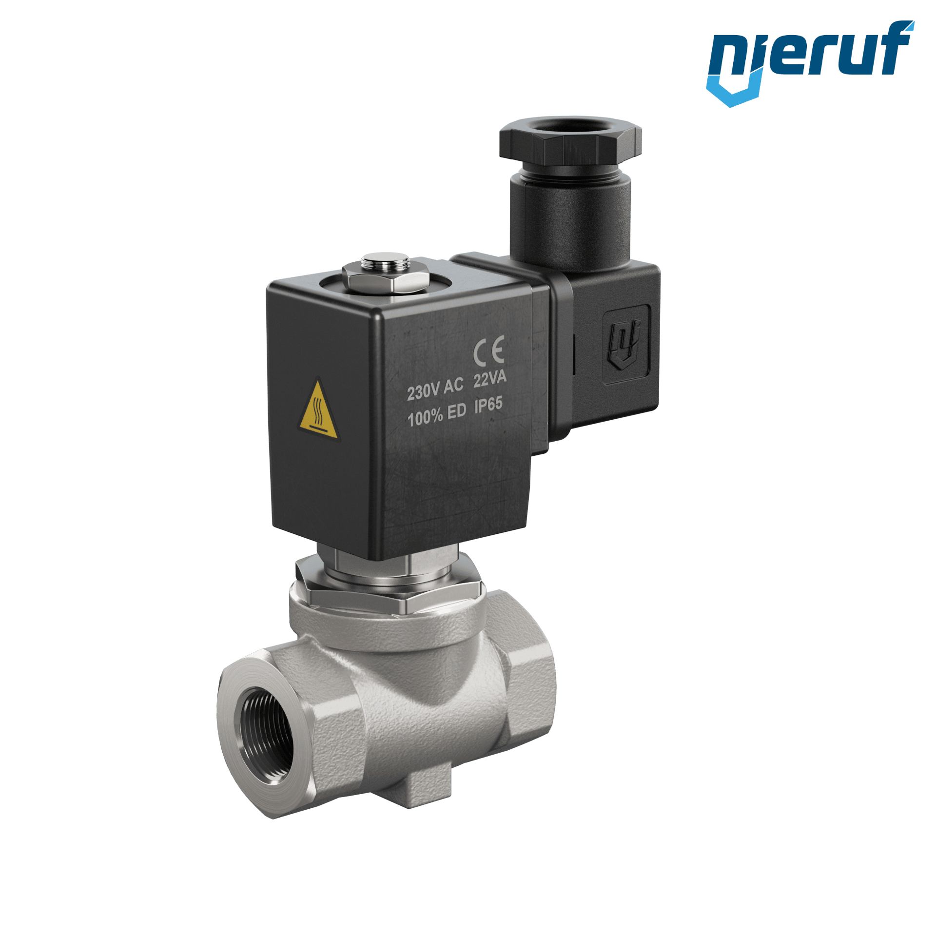 elettrovalvola a membrana G 3/8" pollici acciaio inossidabile EV04 FKM 230V 50Hz