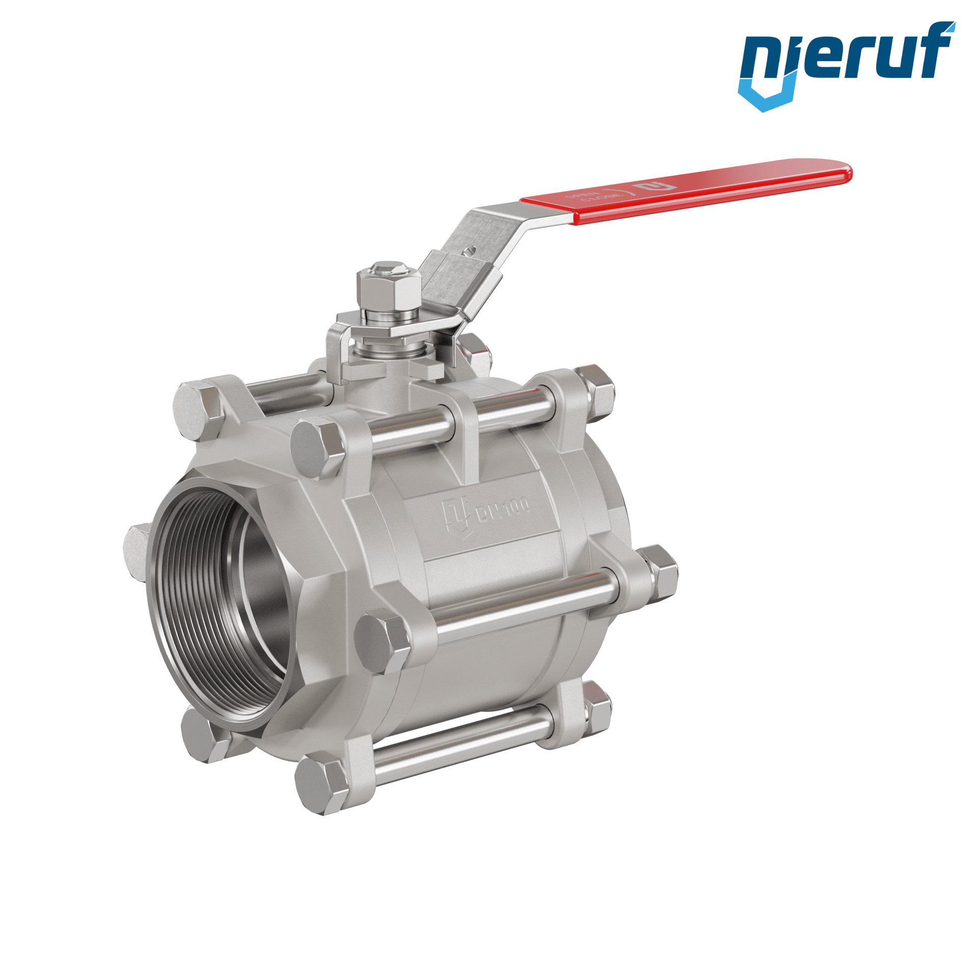 Valvola a sfera in acciaio inossidabile a 3 pezzi DN100 - 4" pollici filettatura interna NPT