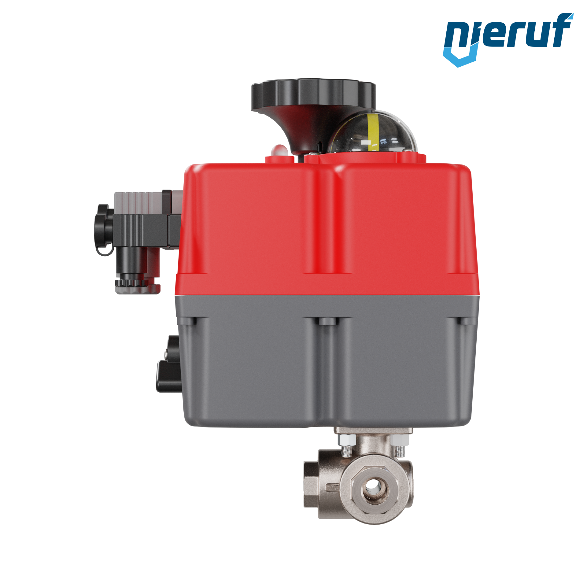 valvola a sfera a 3 vie con attuatore elettrico 24-240V DN8 - 1/4" pollici ottone a passaggio totale con incavo a forma di T