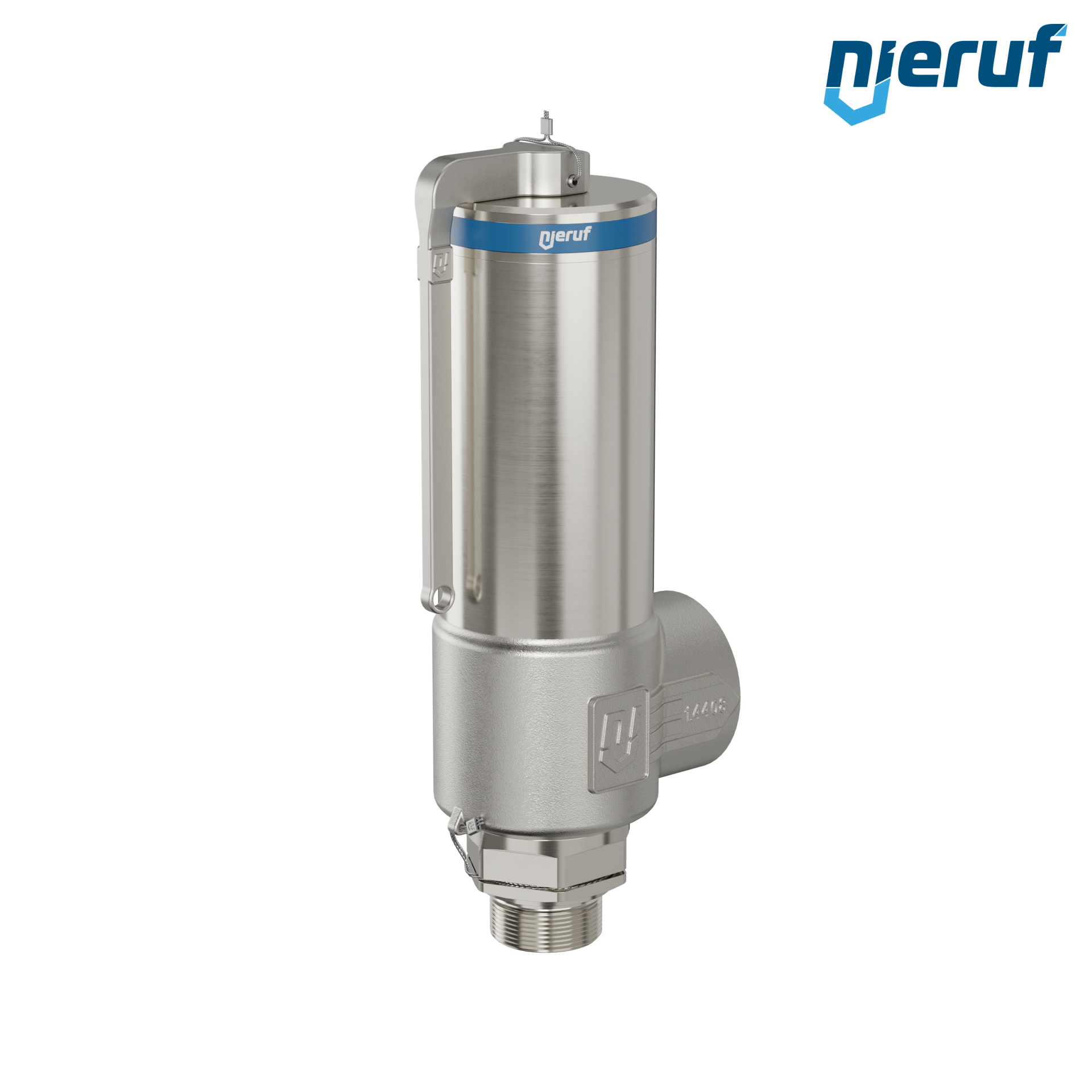 valvola di sicurezza criogenica DN32 1 1/4" M x 2" F SV14, acciaio inox PTFE, con leva