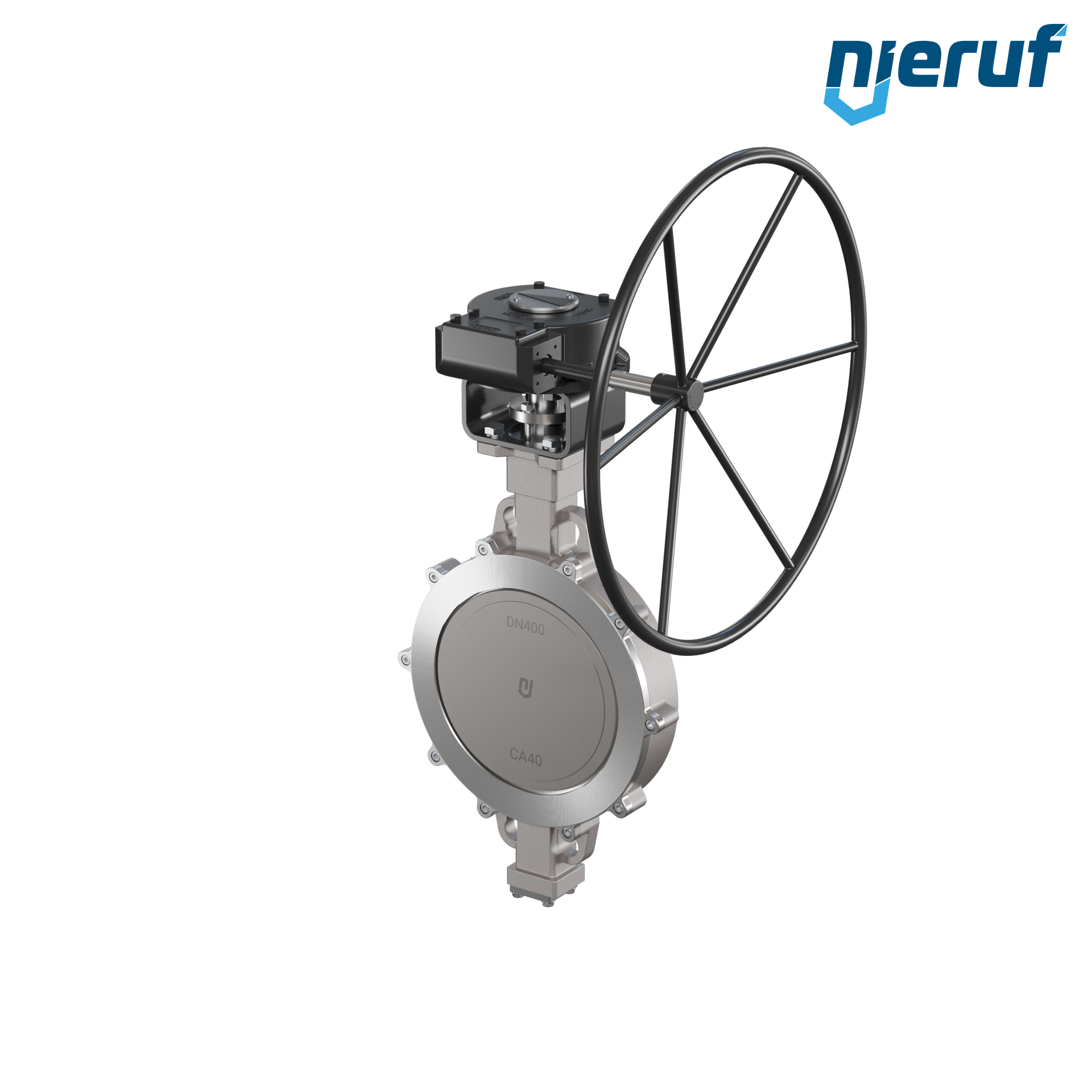 valvola a farfalla triplo eccentrico acciaio inox AK13 DN 400 PN10-40 ANSI150 volantino