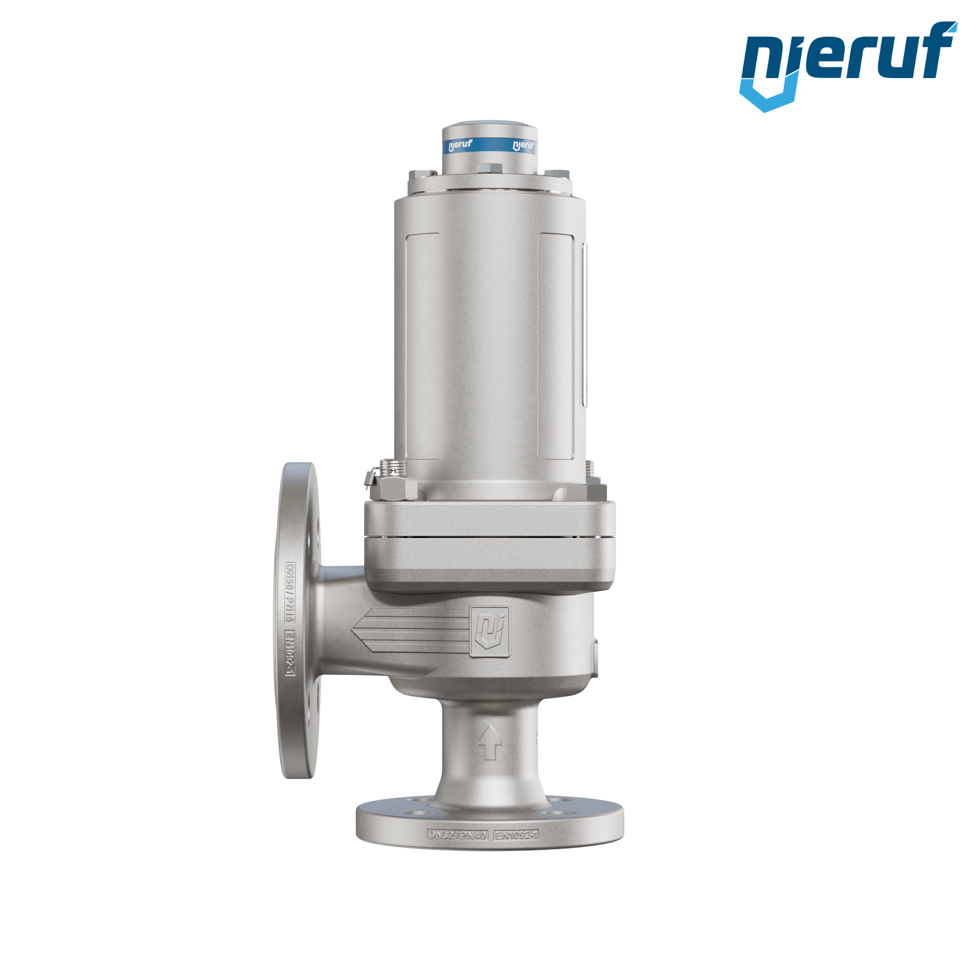 valvola di sicurezza flangiata DN32/DN50 SF04, acciaio inox 1.4408 PTFE, senza dispositivo di sollevamento