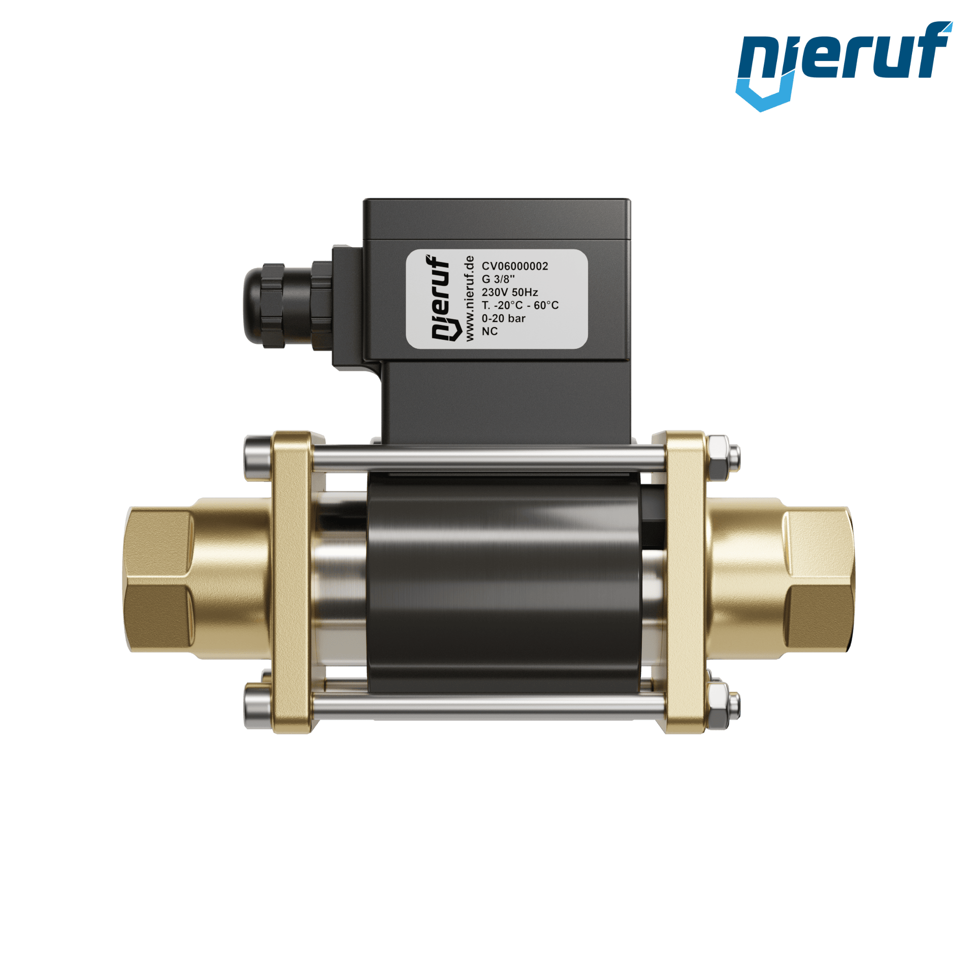 valvola coassiale ATEX CV06 3/8" pollici filettatura interna - DN10 ottone 230V AC NC