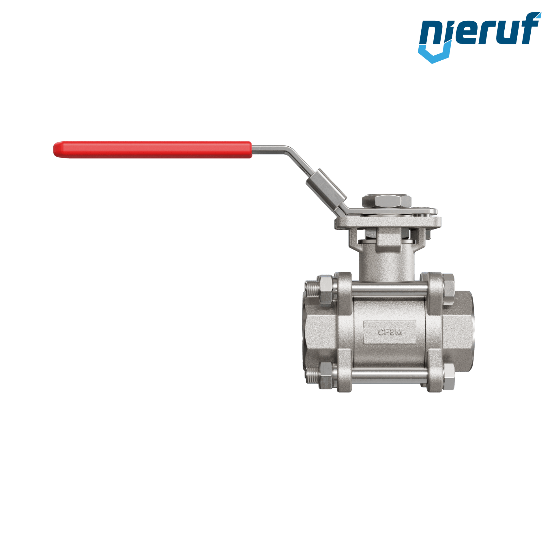 Valvola a sfera in acciaio inossidabile a 3 pezzi GK20 con una flangia per automazione conforme alla norma DIN ISO 5211 DN25 - 1" pollici filettatura interna NPT