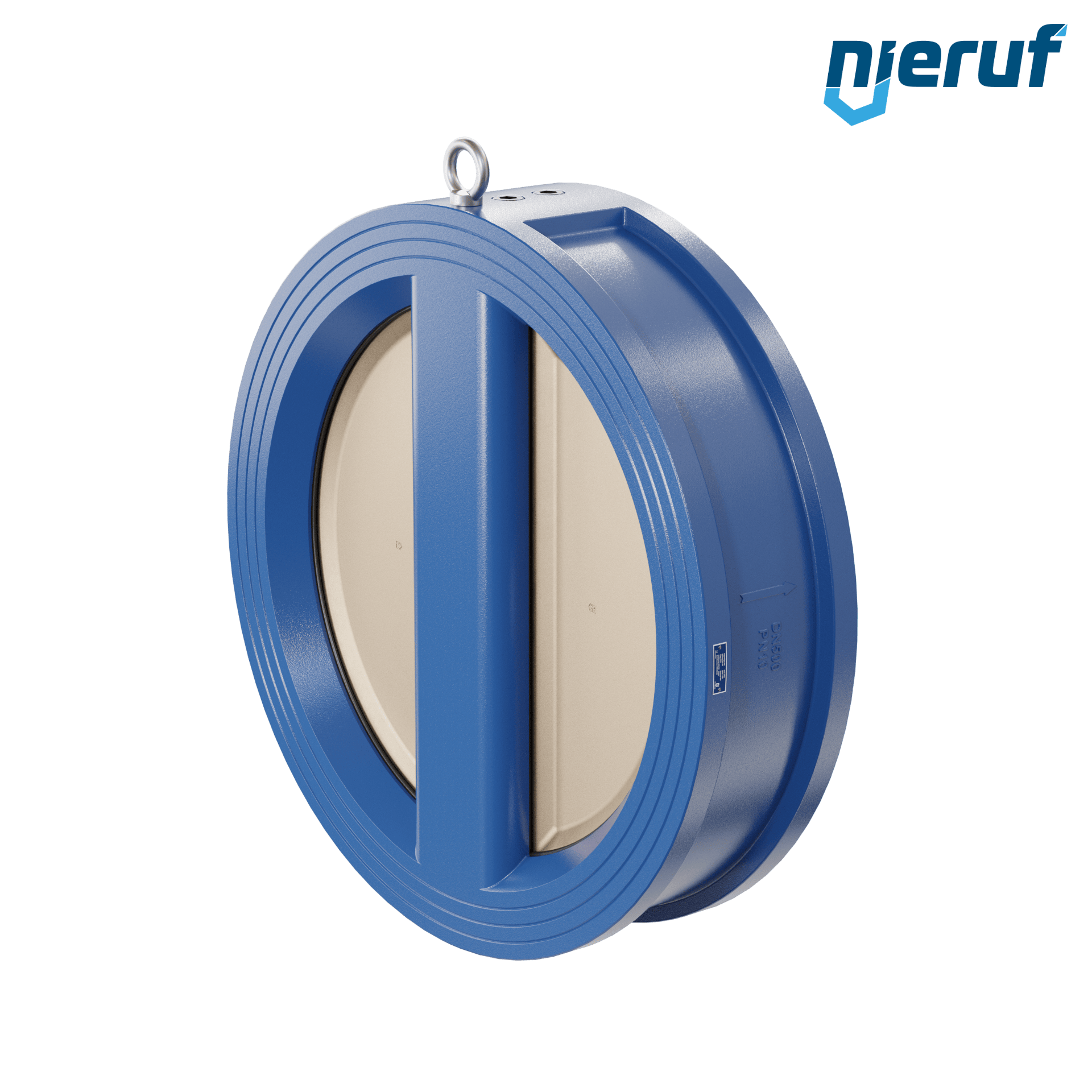 valvola di ritegno a doppio battente DN500 ANSI150 DR04 ANSI 150 GGG40 con rivestimento epossidico blu 180µm  NBR