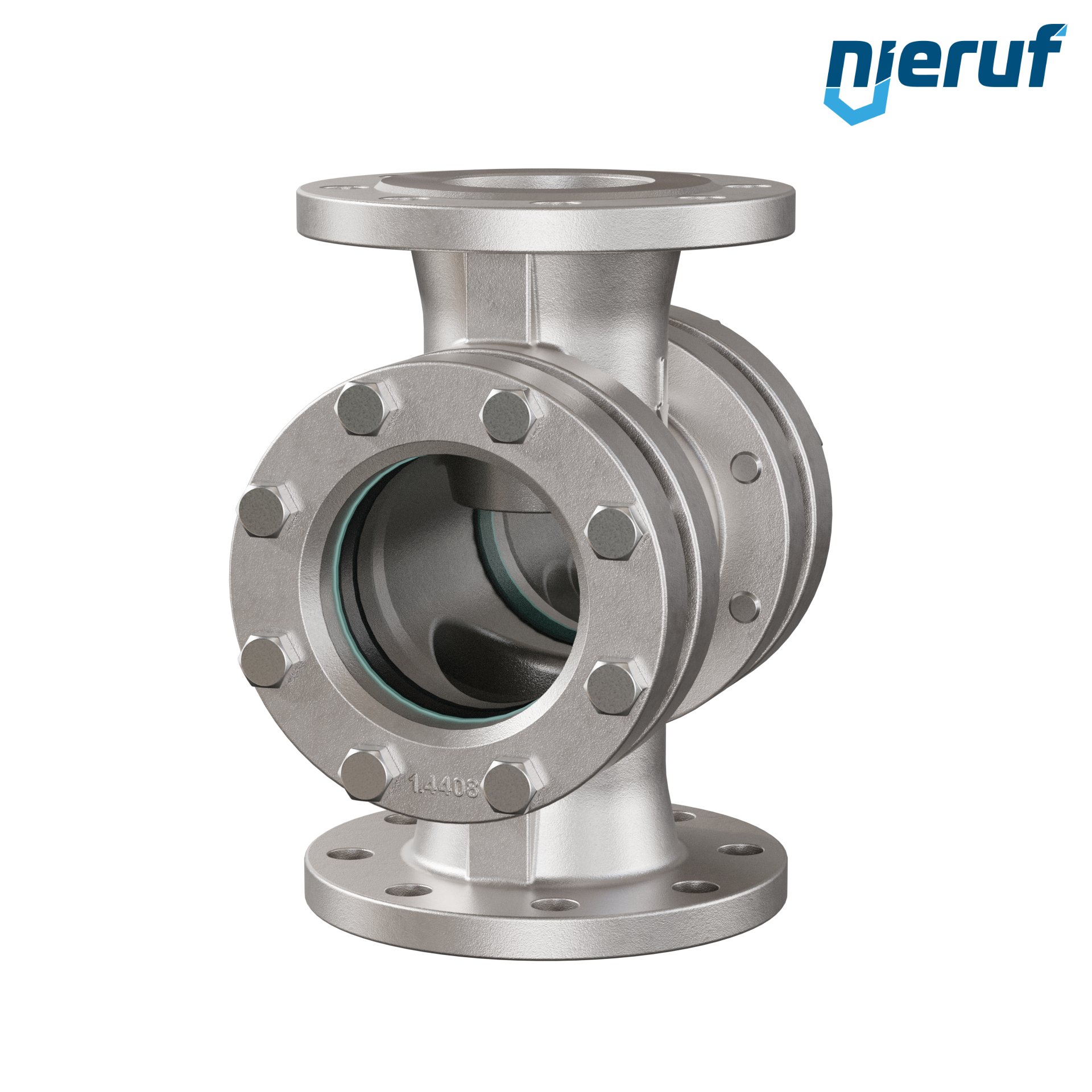 Specola visiva flangiata DN100 acciaio inossidabile AISI 316 flangia PN40 vetro borosilicato versione standard