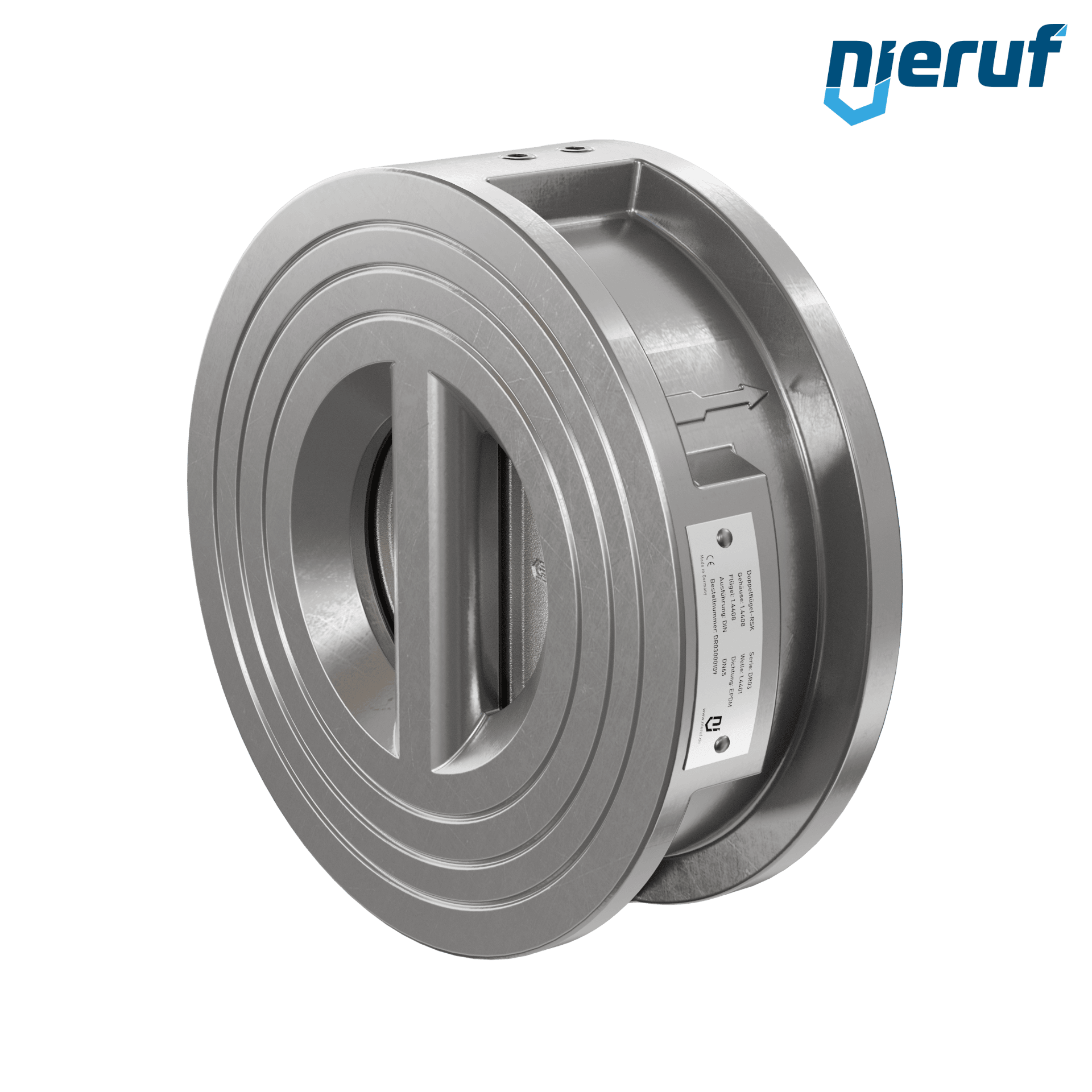 valvola di ritegno a doppio battente DN65 DR03 acciaio inossidabile 1.4408 EPDM