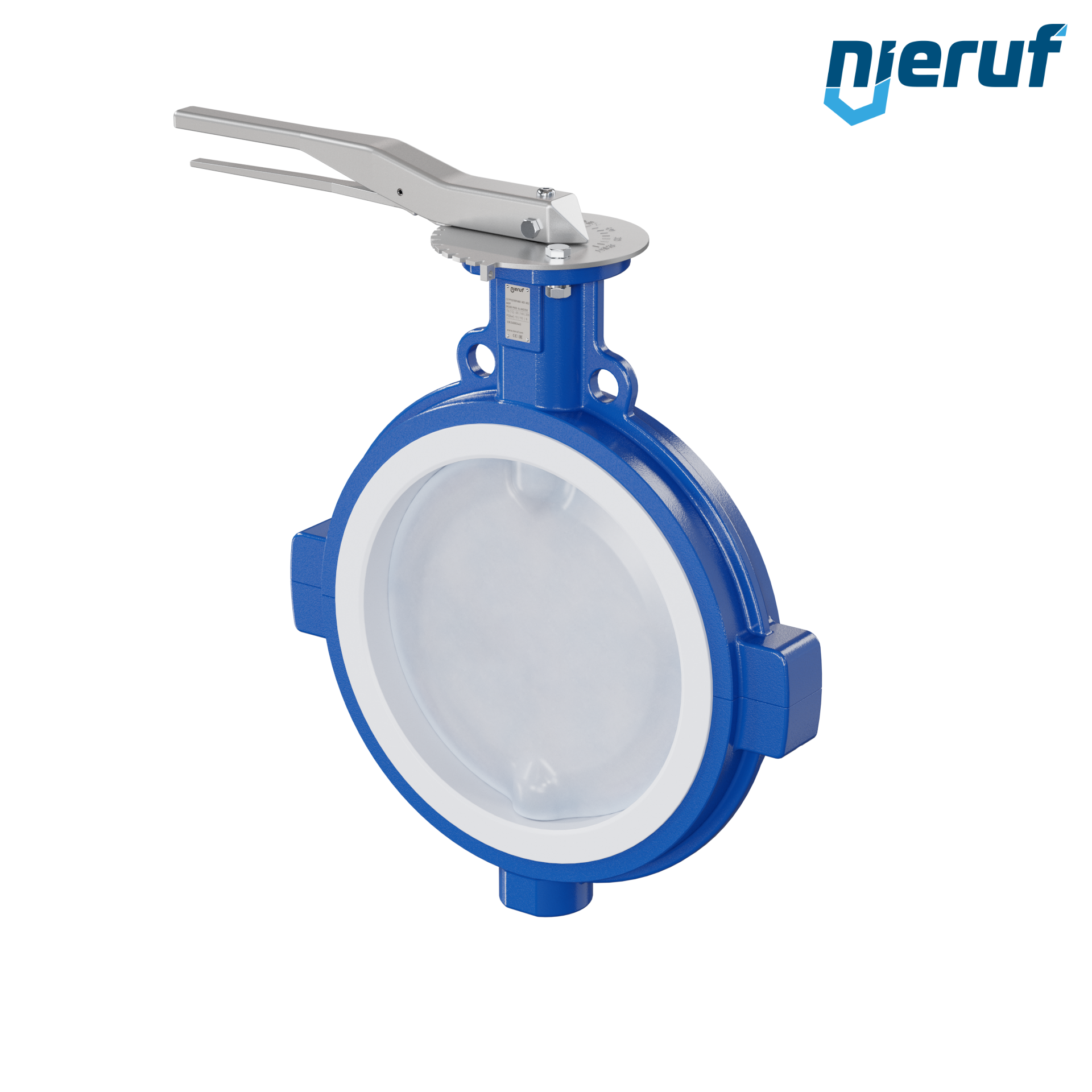 valvola a farfalla PFA PTFE AK09 DN300 ANSI150 leva inserto in FKM