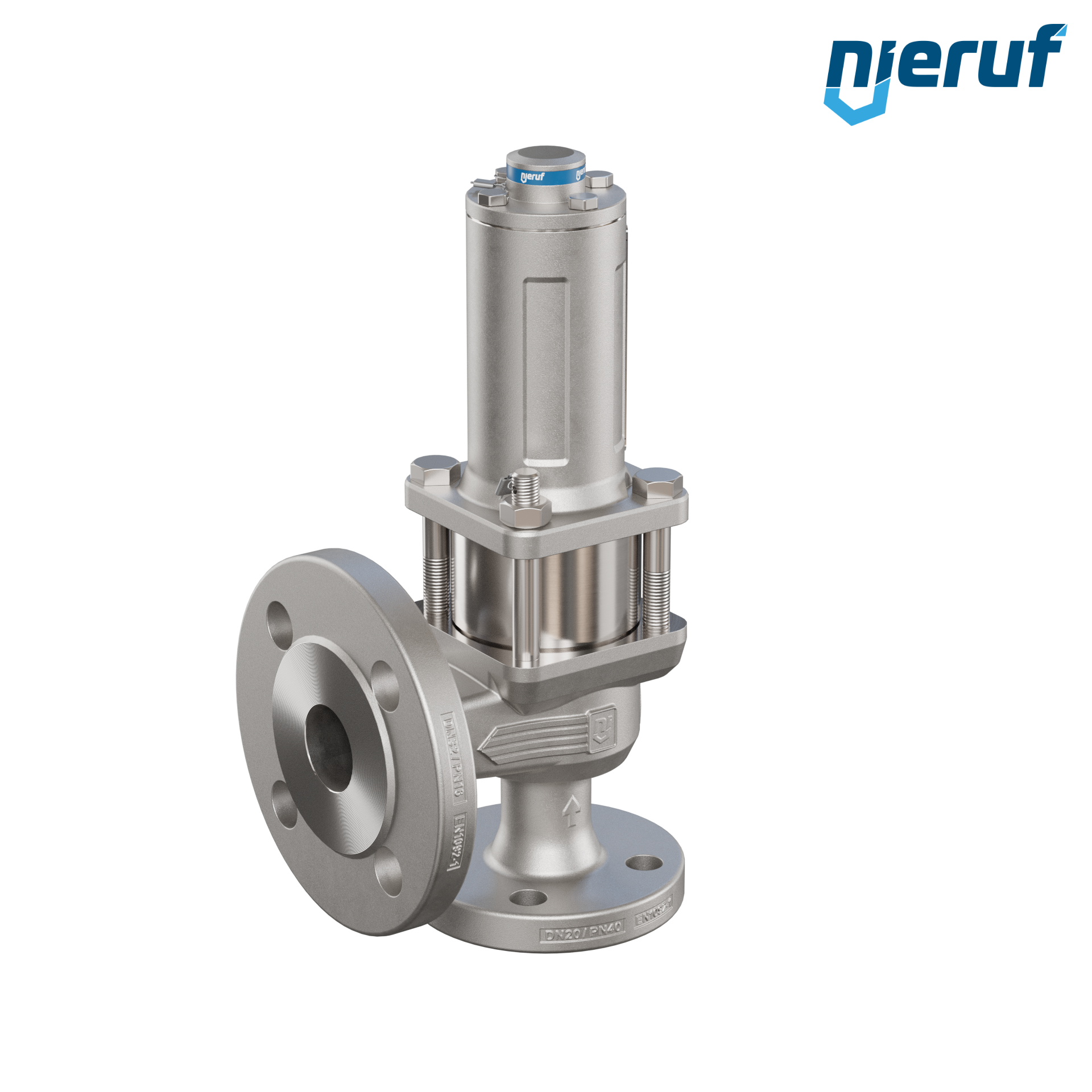 valvola di sicurezza con cappello a tenuta di gas & manicotto di tenuta DN20/DN32 SF04, PTFE, senza dispositivo di sollevamento