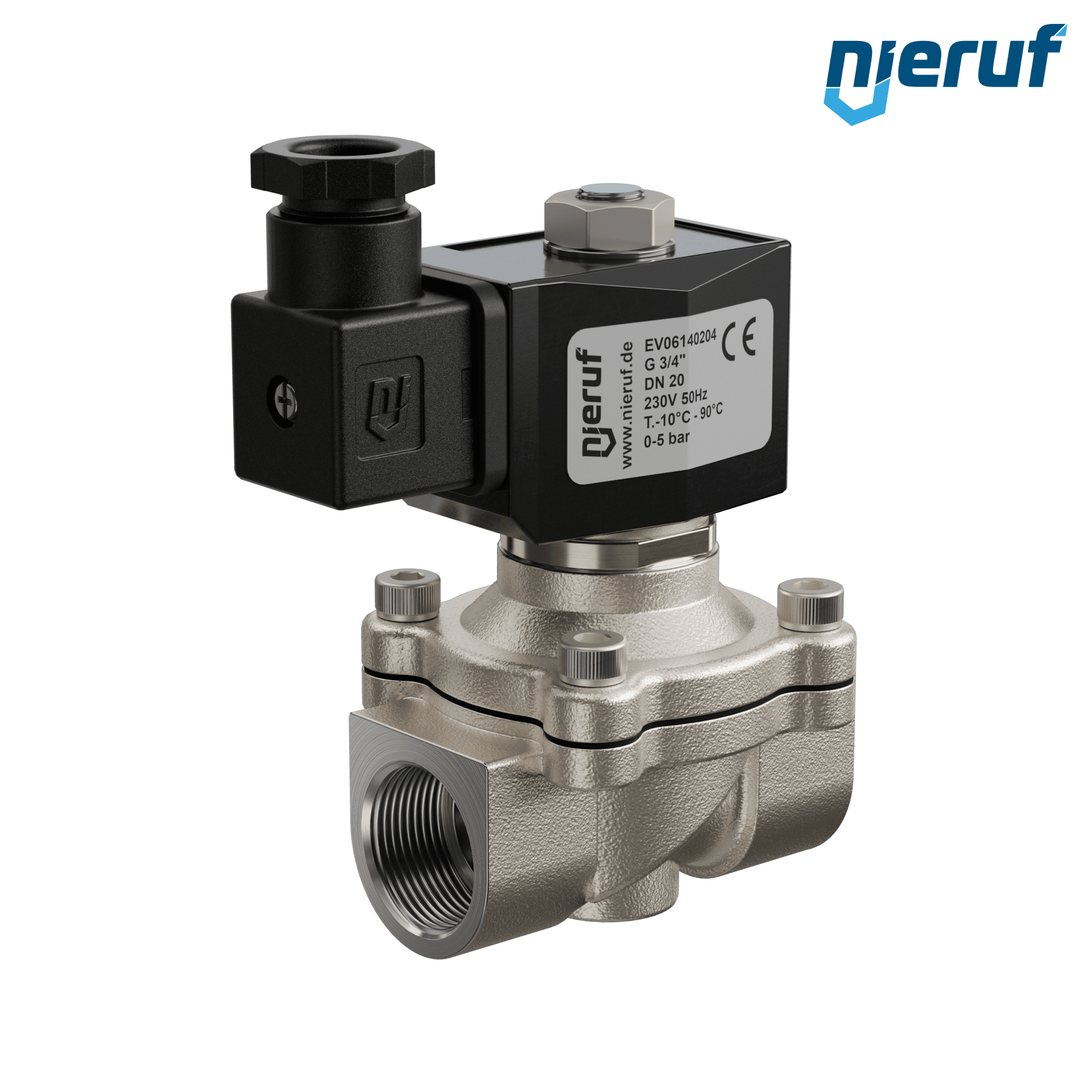 elettrovalvola per il vuoto G 3/4" pollici acciaio inossidabile EV06 NBR 230V 50Hz
