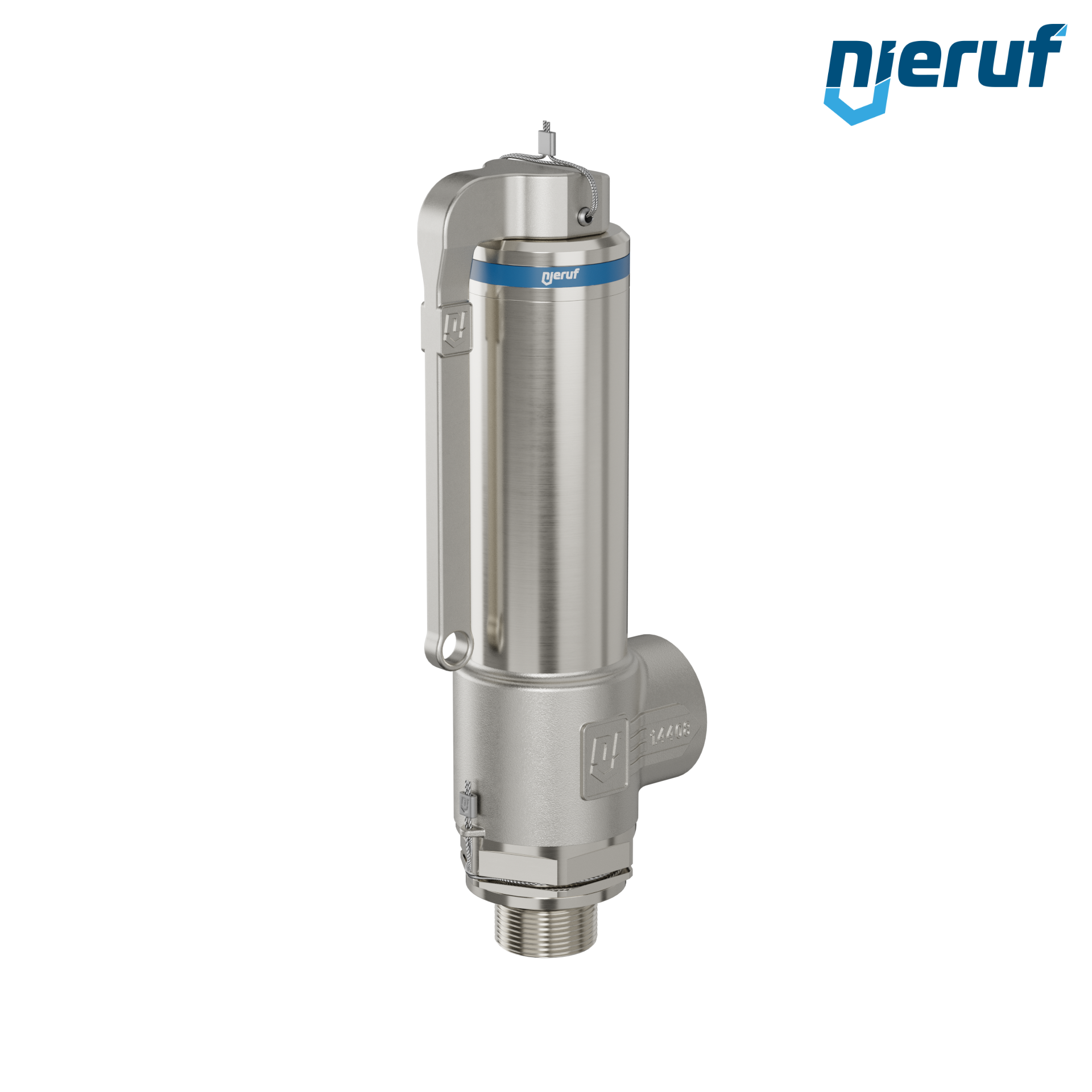 valvola di sicurezza criogenica DN20 3/4" M x 1" F SV14, acciaio inox PTFE, con leva
