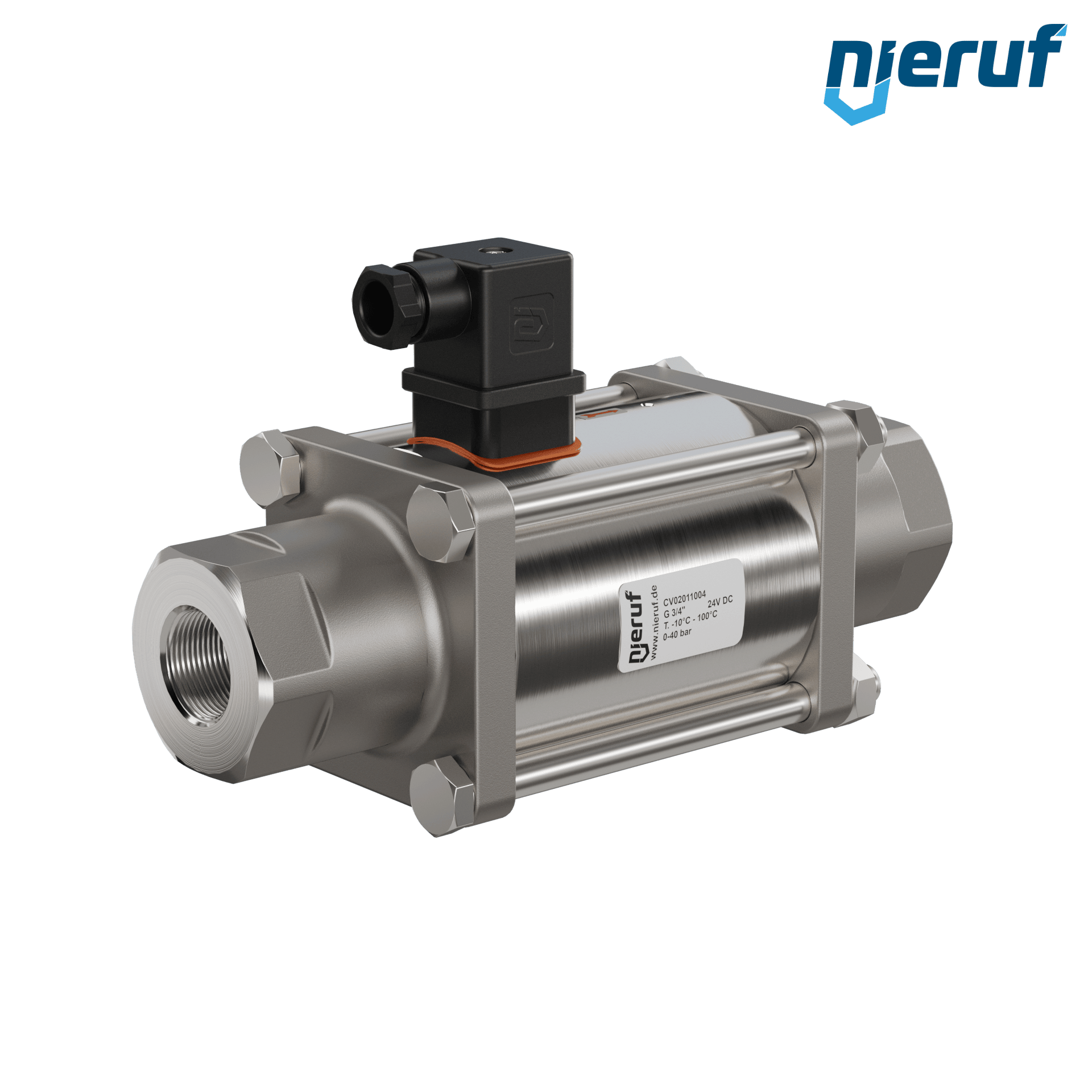 valvola coassiale 3/4" pollici filettatura interna - DN20 acciaio inossidabile 24V DC NC - per applicazione con acqua