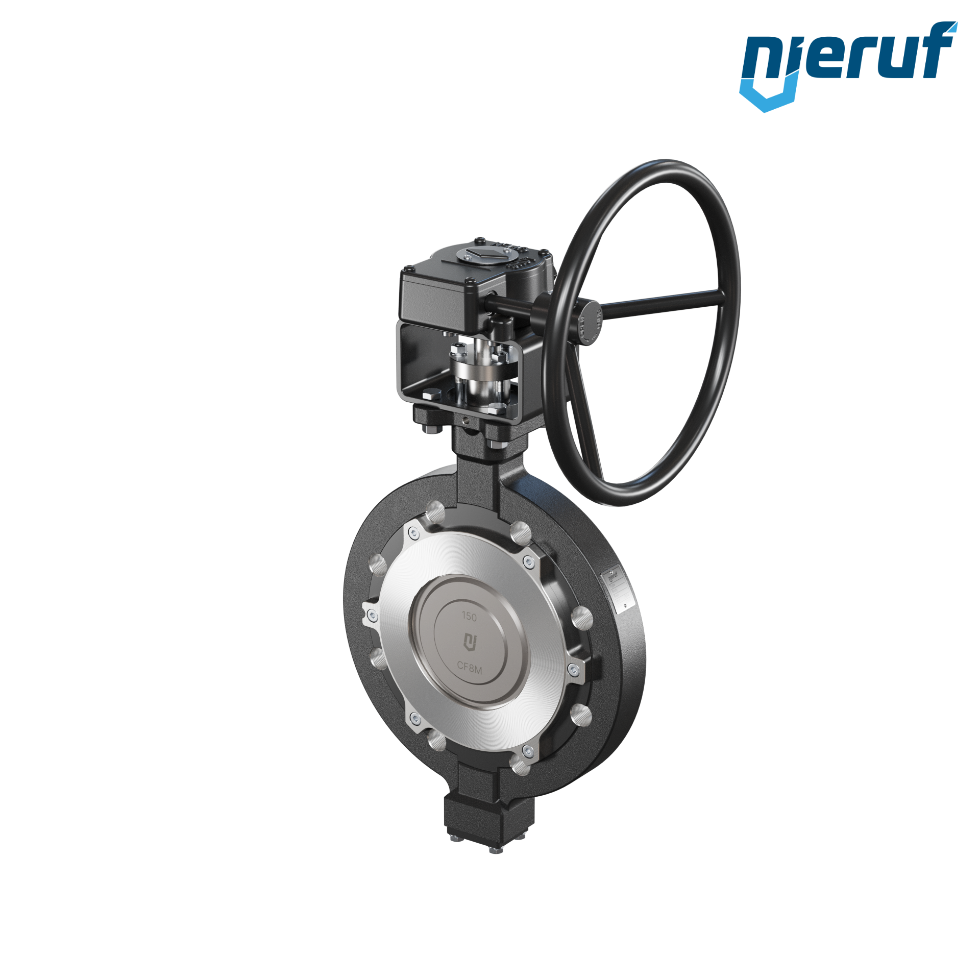 valvola a farfalla triplo eccentrico acciaio fuso AK14 DN 150 PN25-40 volantino