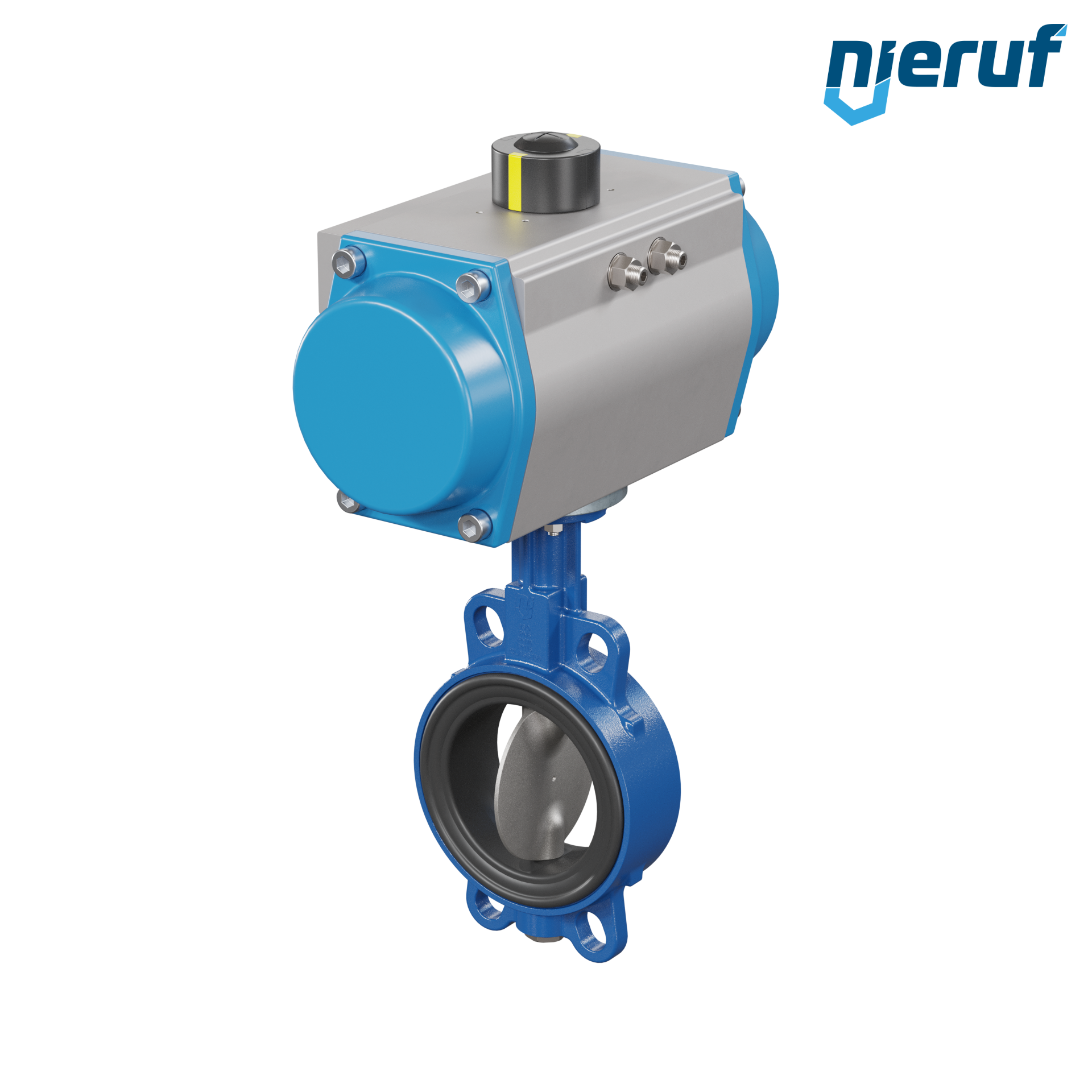 Butterfly valve DN 100 AK01 FPM pneumatic actuator single acting normally open