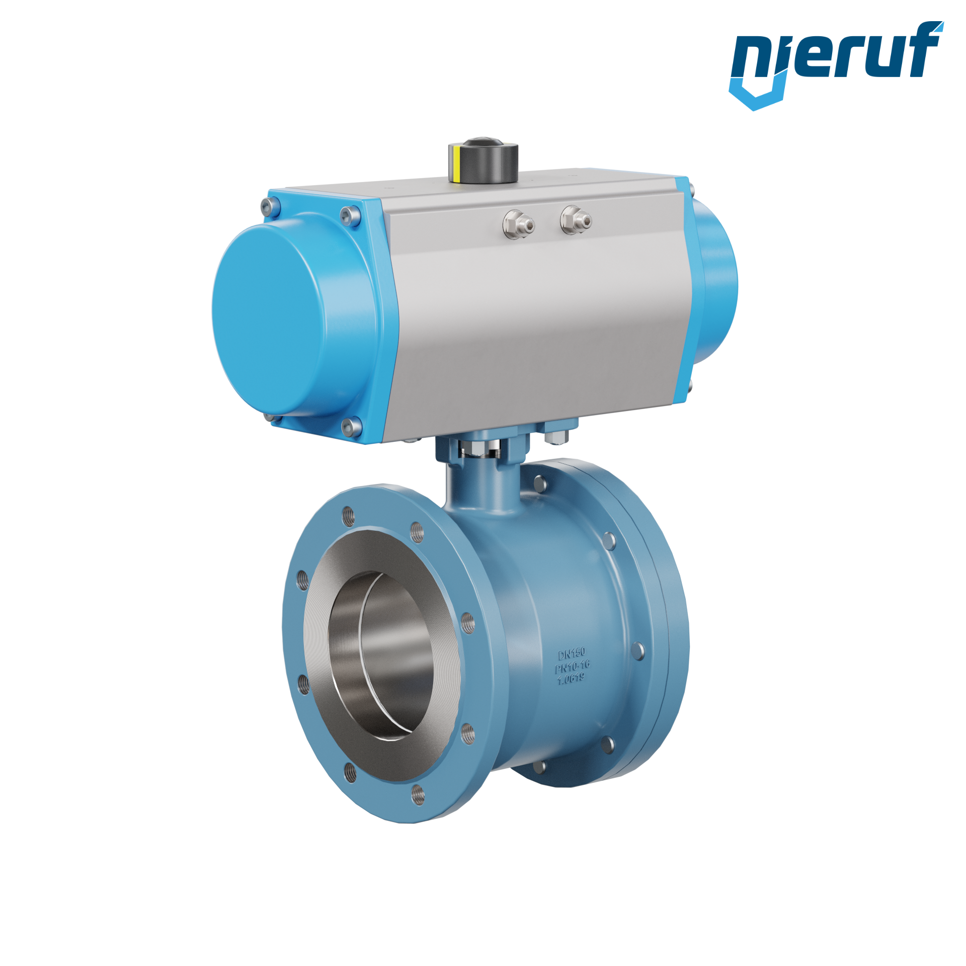 valvola a sfera flangiata dal design compatto DN150 PK06 azionamento rotativo pneumatico a doppio effetto