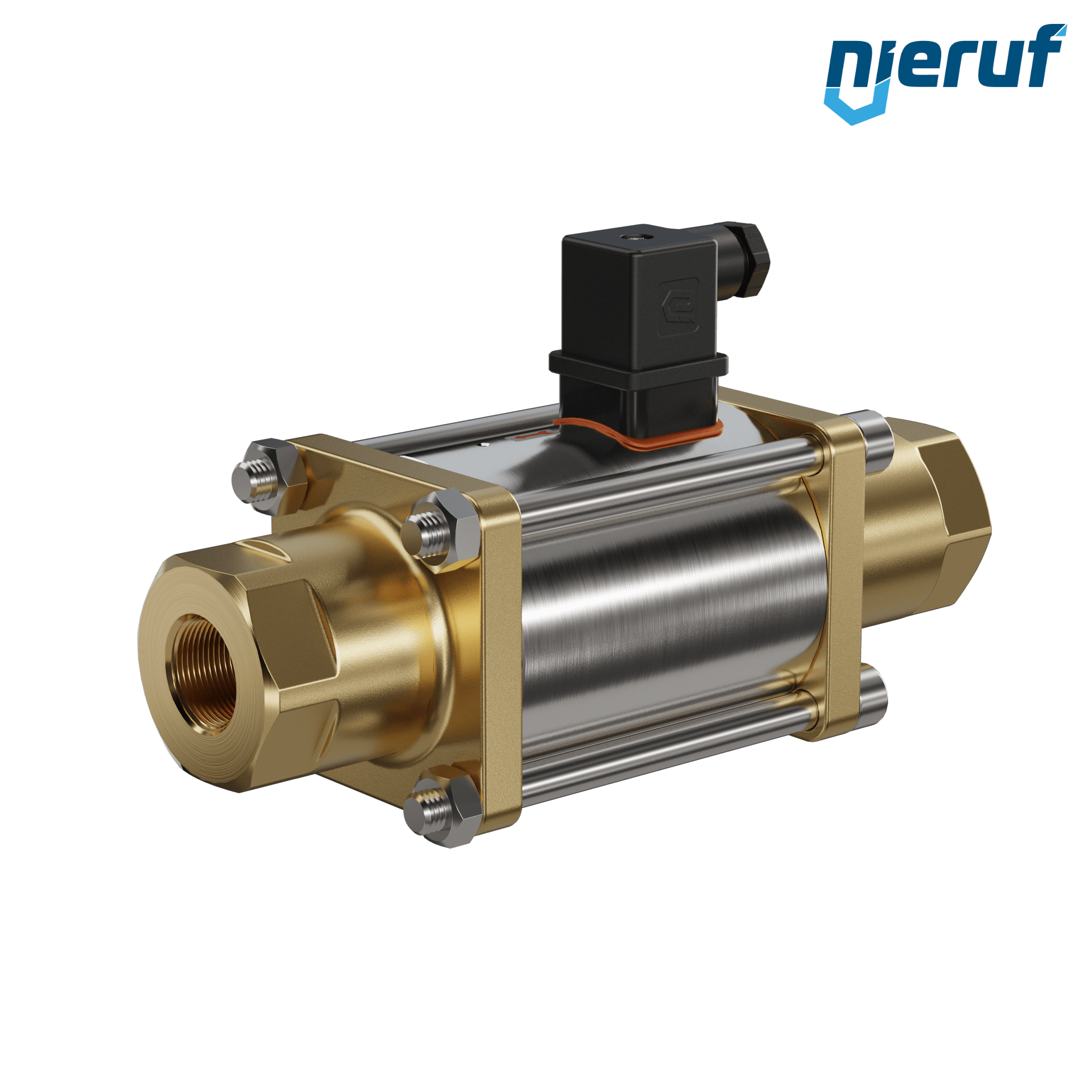 valvola coassiale a 3/2 vie 3/4" pollici filettatura interna - DN20 ottone 24V DC NC - per applicazione con acqua