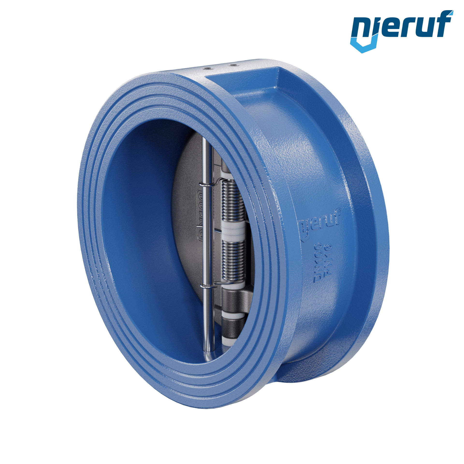 valvola di ritegno a doppio battente DN100 ANSI150 DR01 ANSI 150 GGG40 con rivestimento epossidico blu 180µm  NBR
