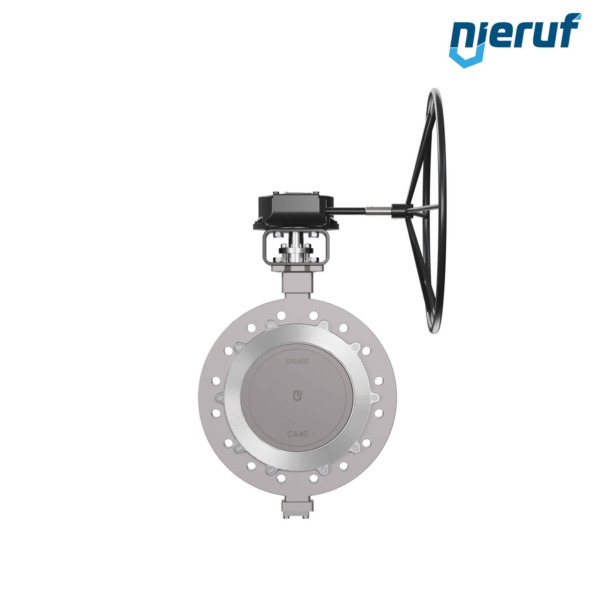 valvola a farfalla triplo eccentrico acciaio inox AK14 DN 400 PN25 volantino