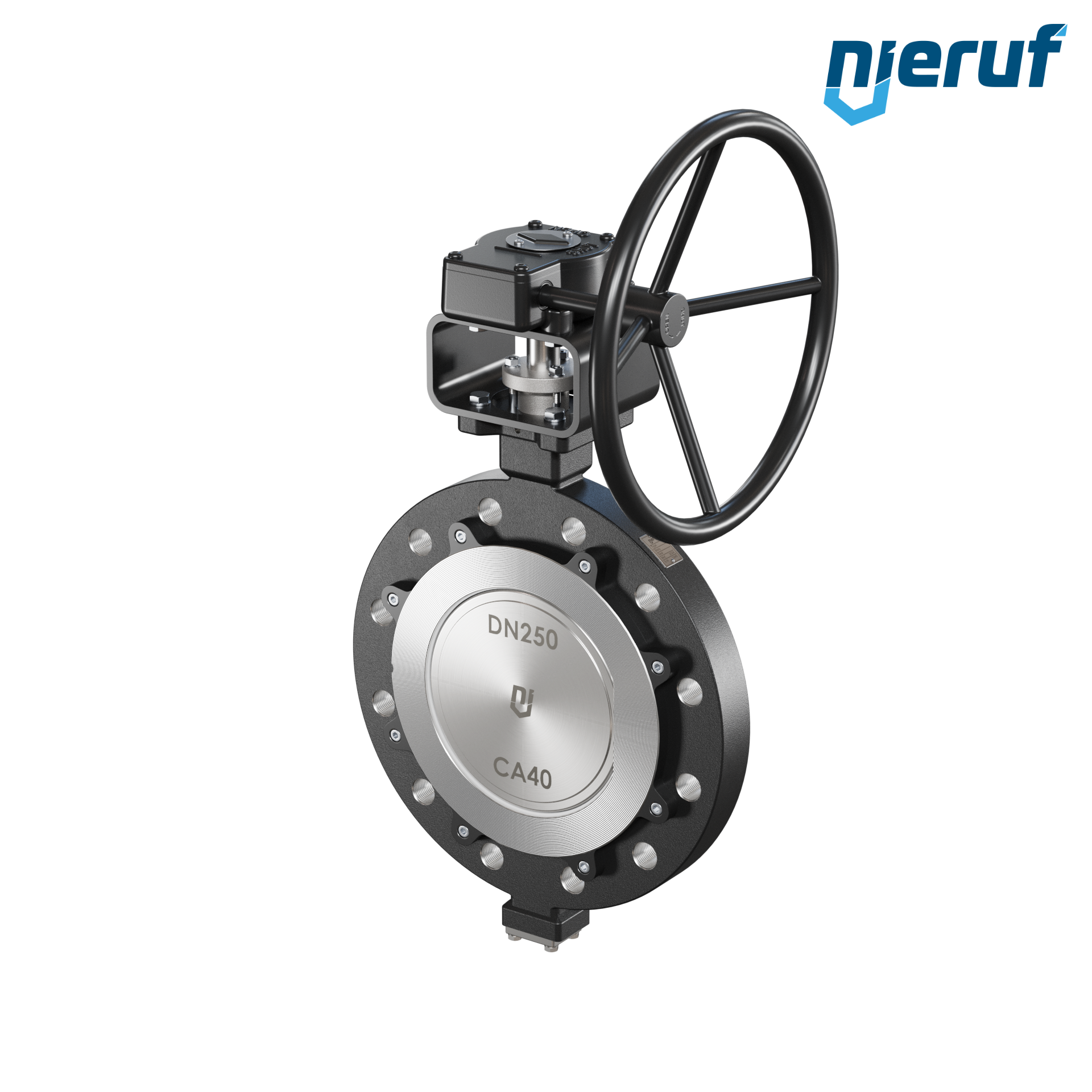 Double offset butterfly-valve AK12 DN 250 PN40 worm gear
