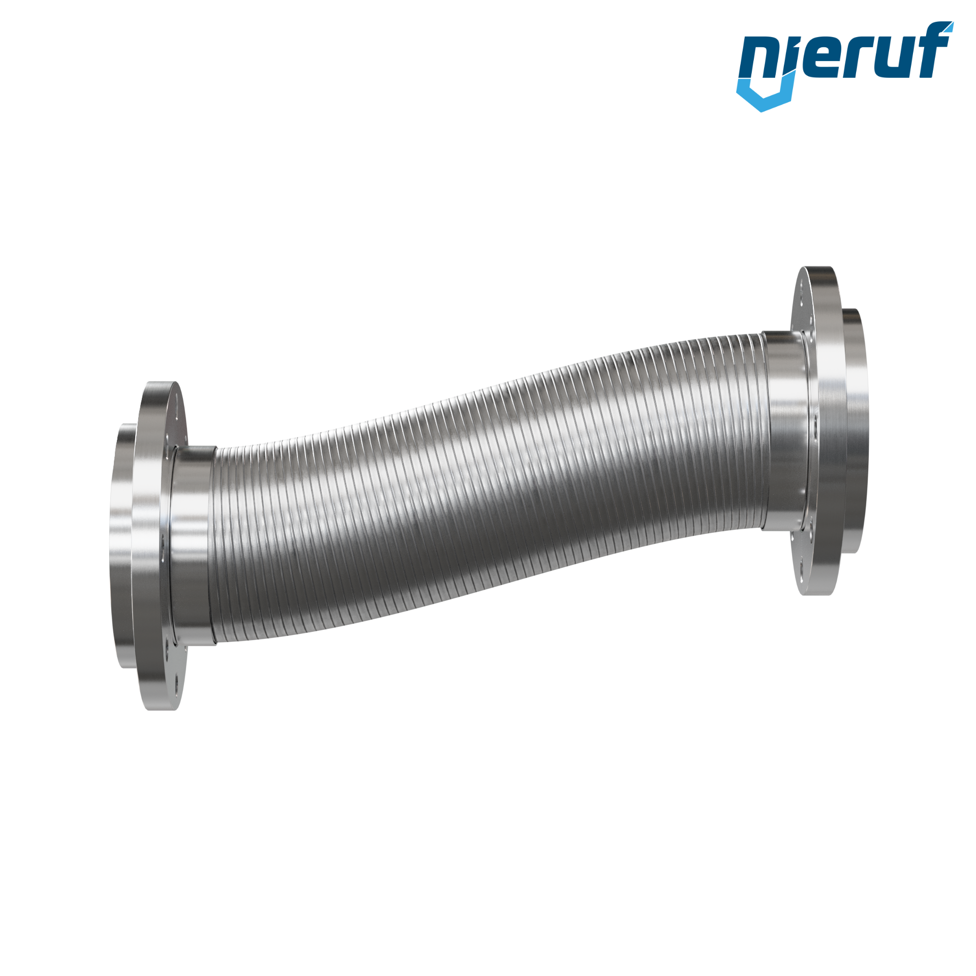 Tubo corrugato in acciaio inossidabile ES01 DN150 - 6" pollici con treccia doppia e flangia girevole Lunghezza 1000 mm