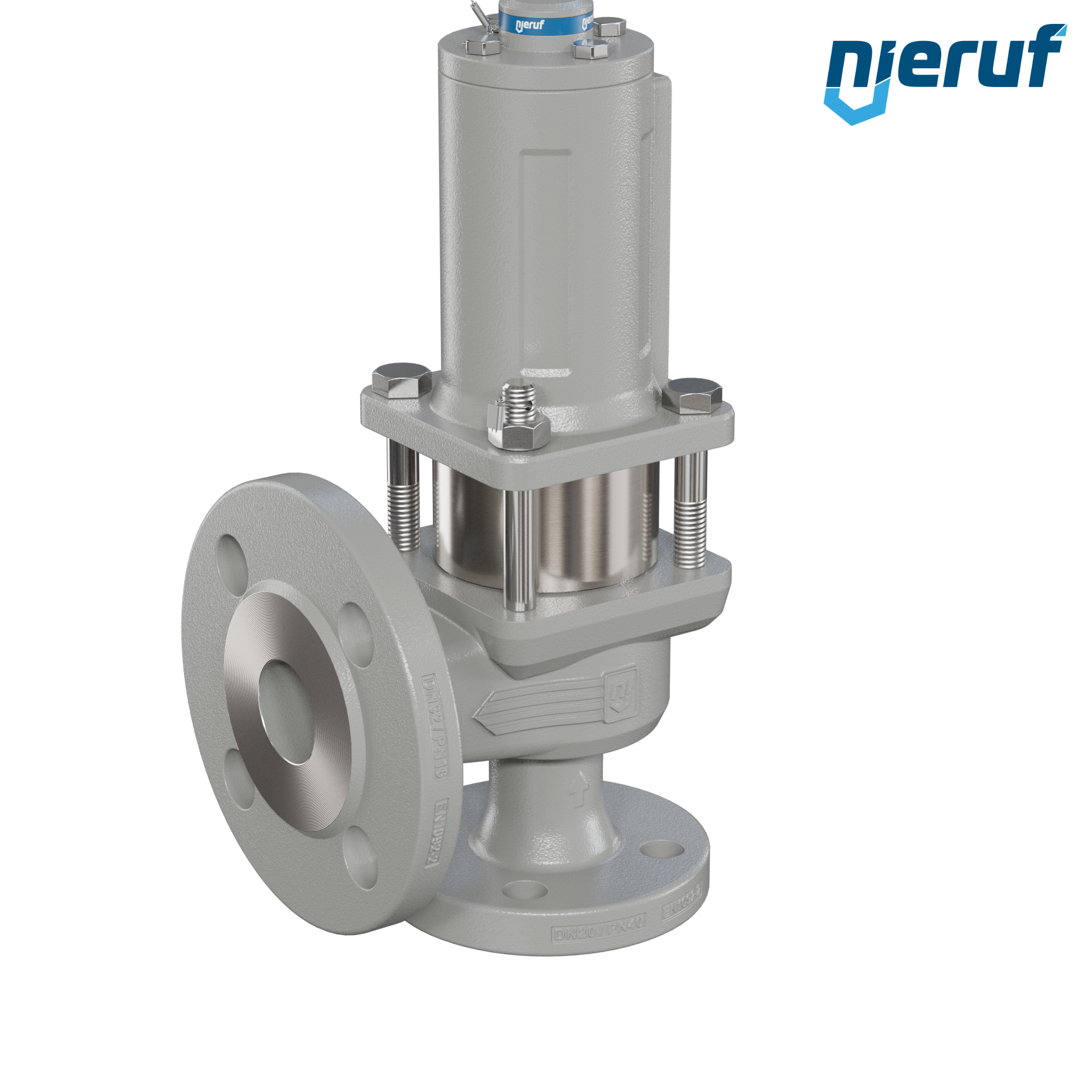 valvola di sicurezza flangiata DN20/DN32 SF06, cappello della molla a tenuta di gas (antigas) & manicotto di tenuta in acciaio inossidabile PTFE, senza dispositivo di sollevamento