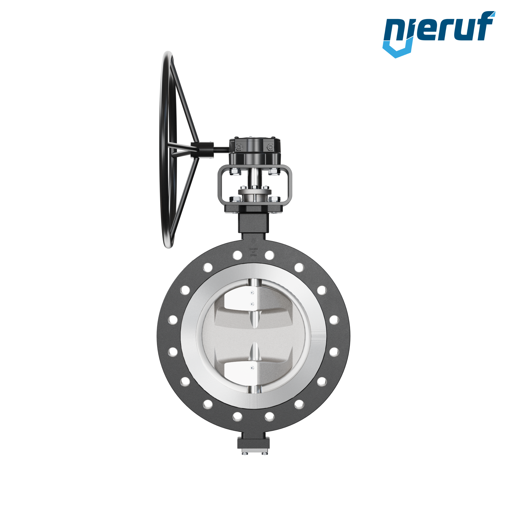 Double offset butterfly-valve AK12 DN 350 PN25 worm gear