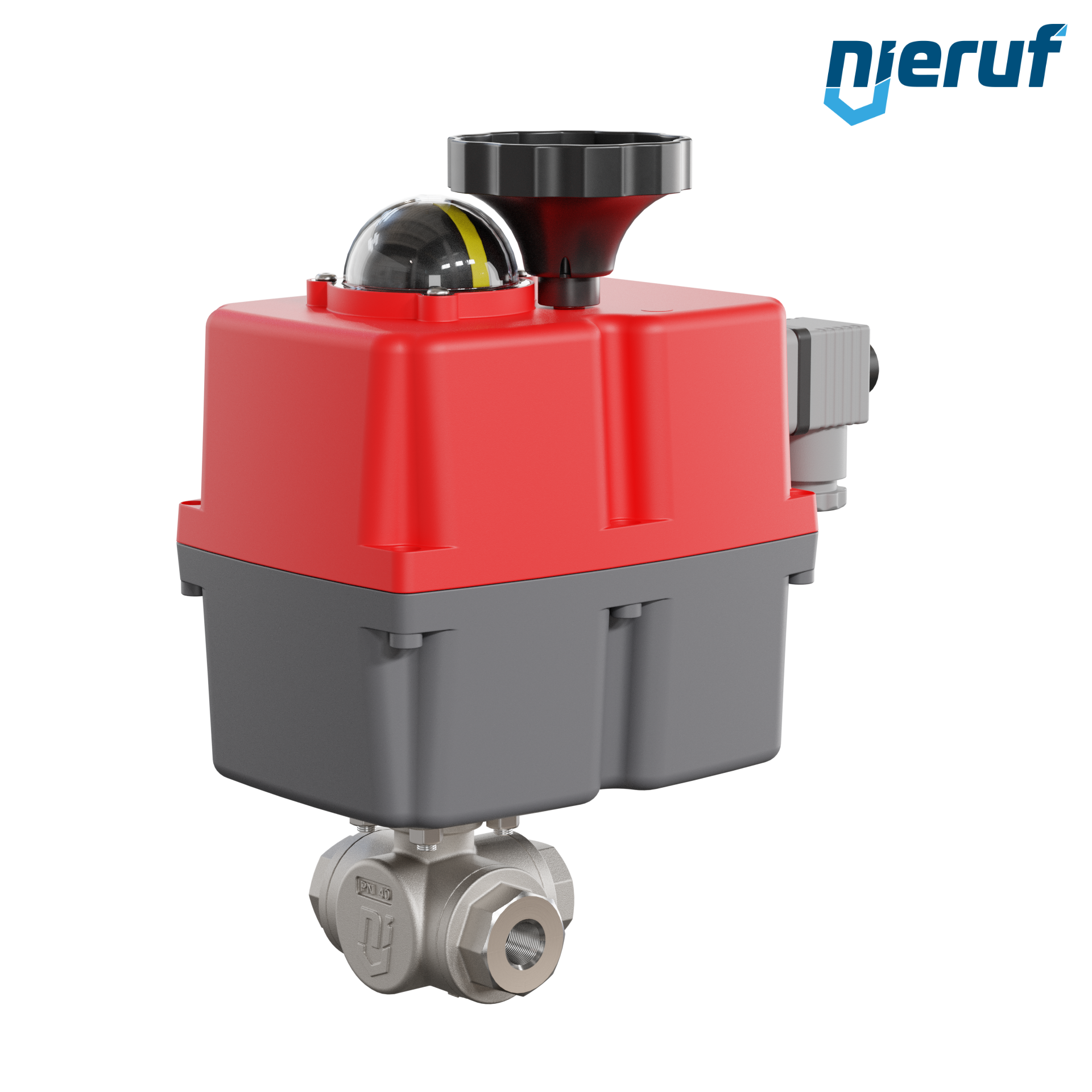 valvola a sfera a 3 vie con attuatore elettrico 24-240V DN8 - 1/4" pollici acciaio inossidabile a passaggio ridotto con incavo a forma di T